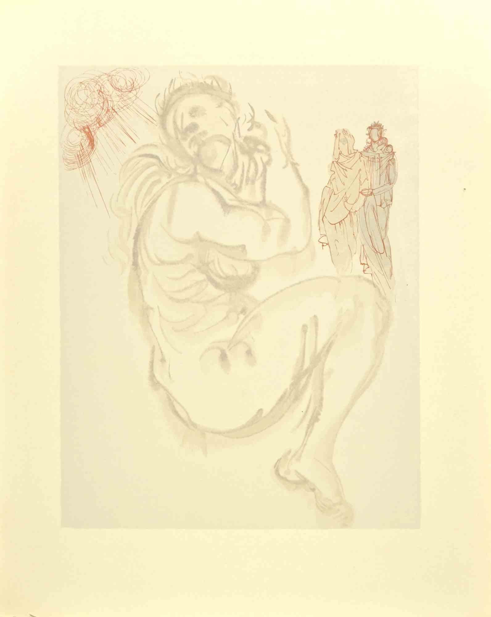 Salvador Dalí Figurative Print - Dante's Dream - Woodcut - 1963