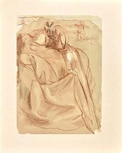 Dante's Repetance - Original Woodcut Print attr. to Salvador Dalì - 1963
