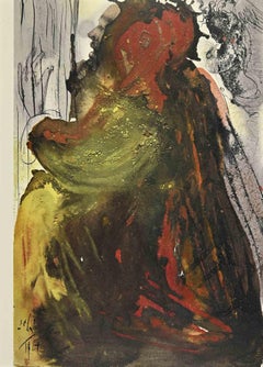 David's Mourning At The Death Of Saul - Lithographie - 1964