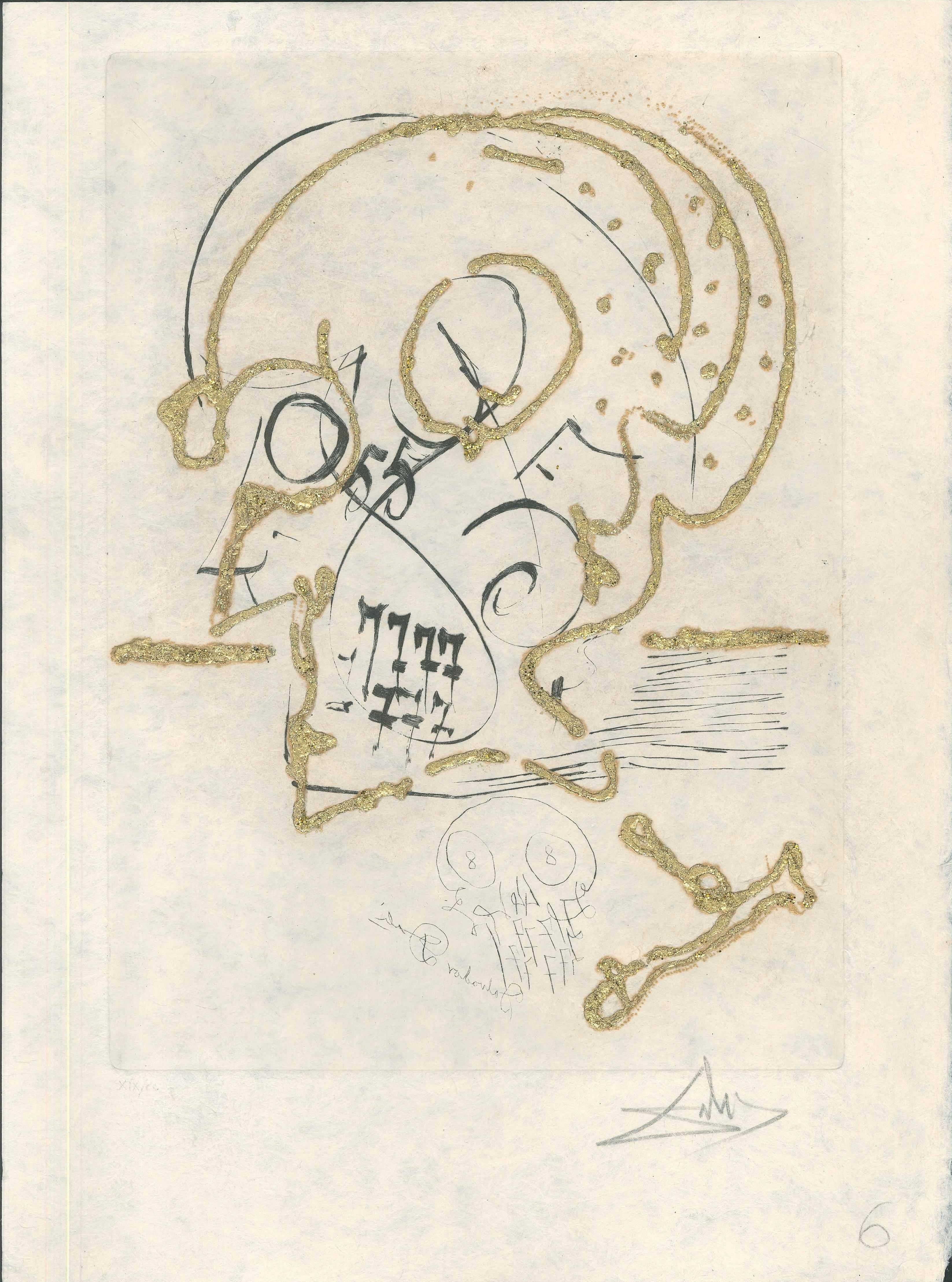 Salvador Dalí Abstract Print - Déclin - Original Etching from "Les Amours Jaunes" - 1974