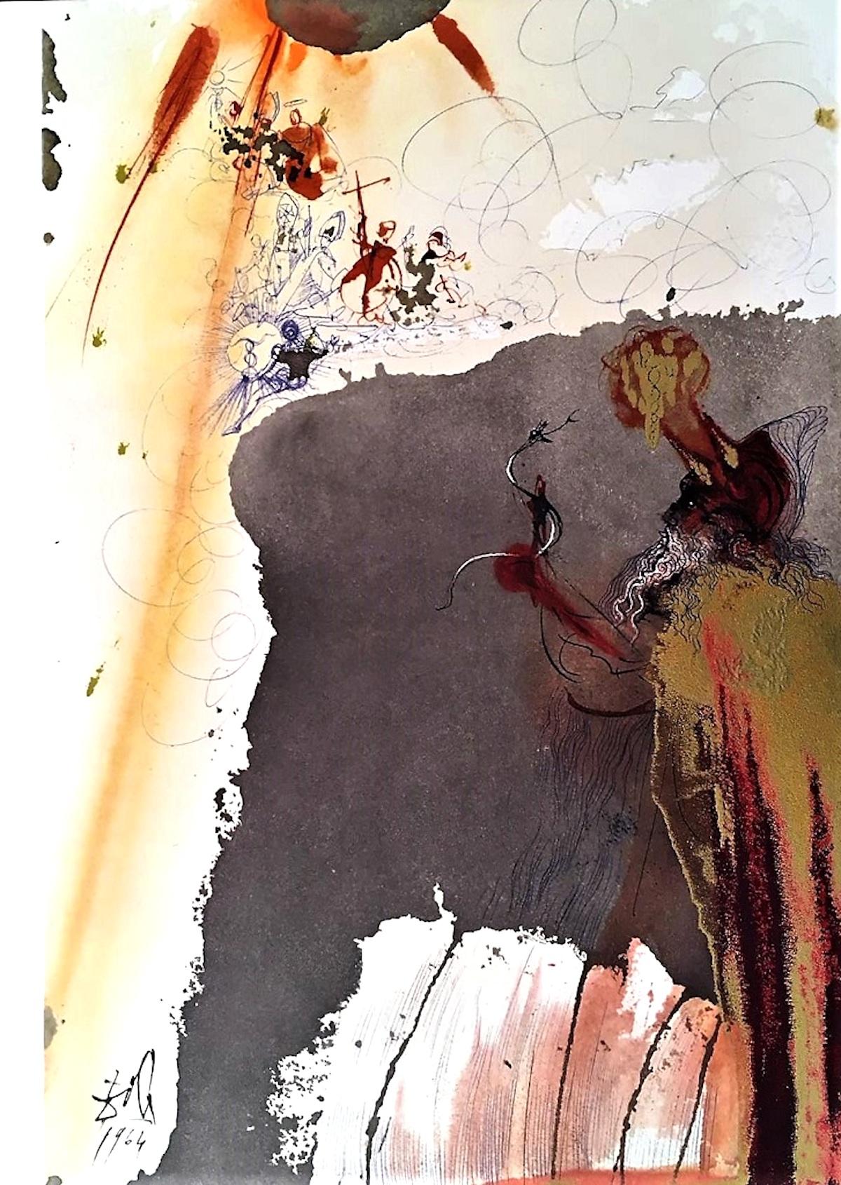Salvador Dalí Figurative Print - De Petra Exivit Aqua - Original Lithograph by S. Dalì - 1964