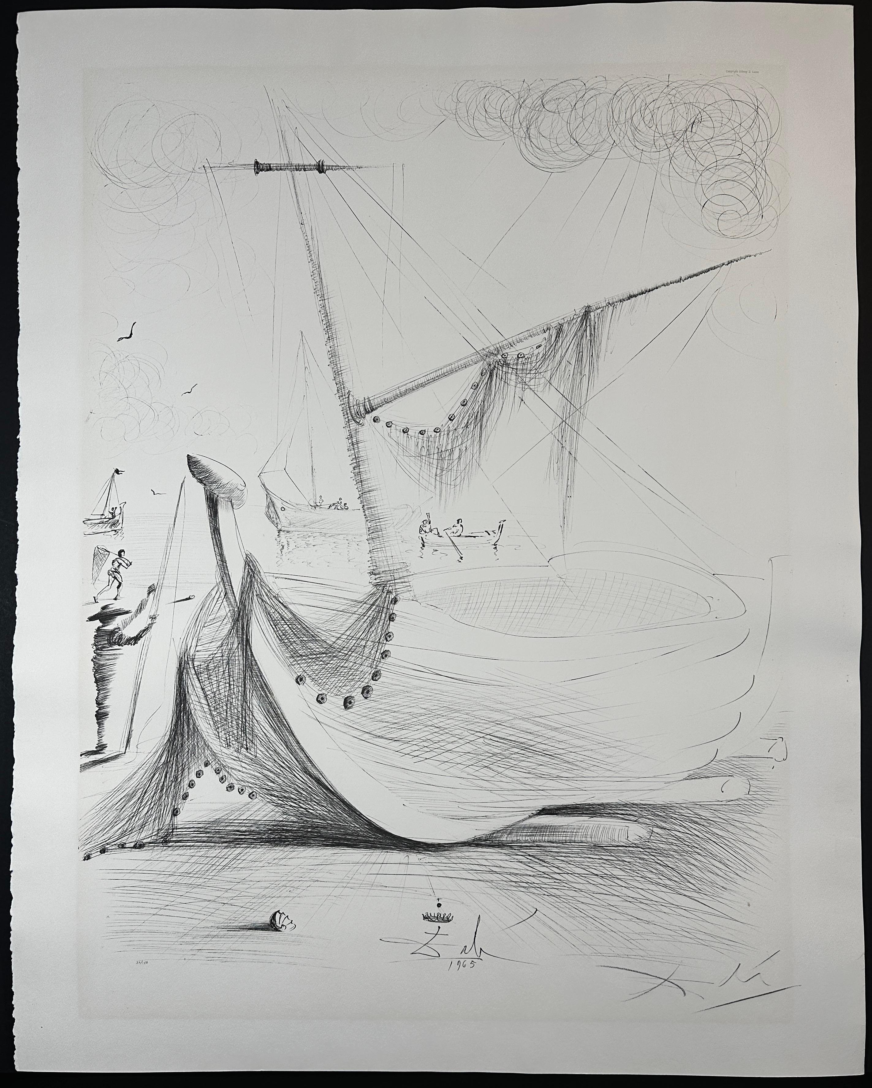 Salvador Dalí Figurative Print - Departure of The Fisherman
