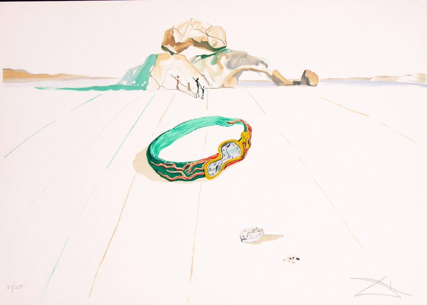 Salvador Dalí Landscape Print - Desert Bracelet original lithograph from TIME suite by Salvador Dali 1977