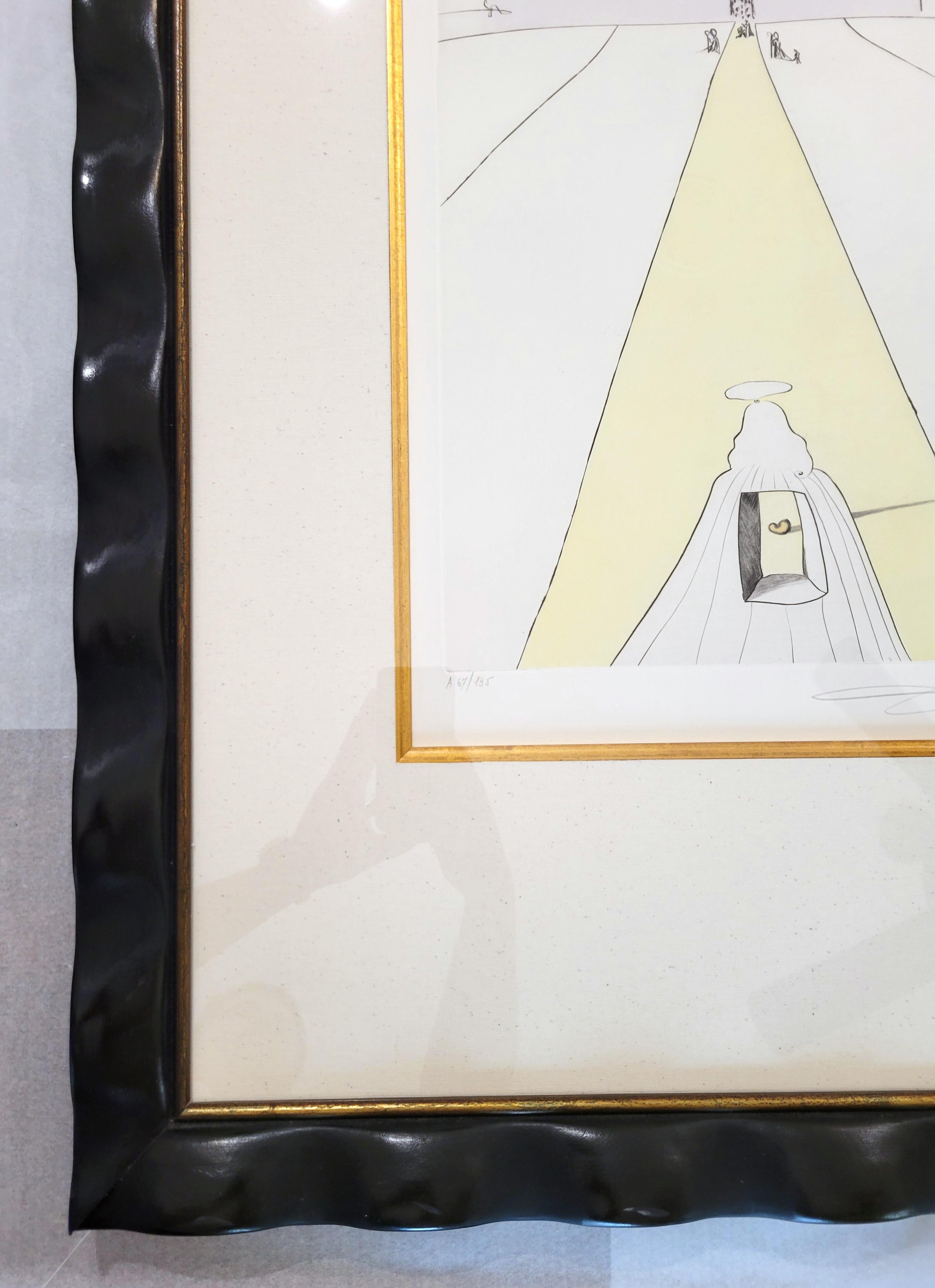 Dieu, Le Temps, L'Espace et le Pape (Dios, el Tiempo, el Espacio y el Papa) /// Dalí - Landscape Print Gris de Salvador Dalí
