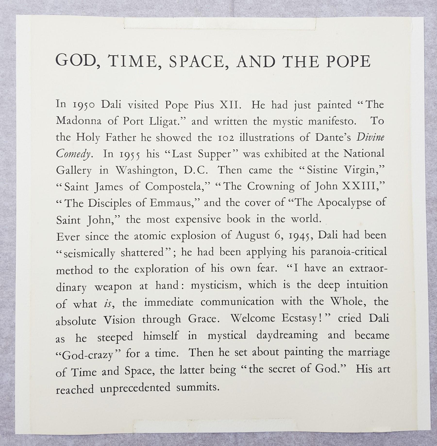 Dieu, Le Temps, L'Espace et le Pape (God, Time, Space, and the Pope) /// Dali  For Sale 12