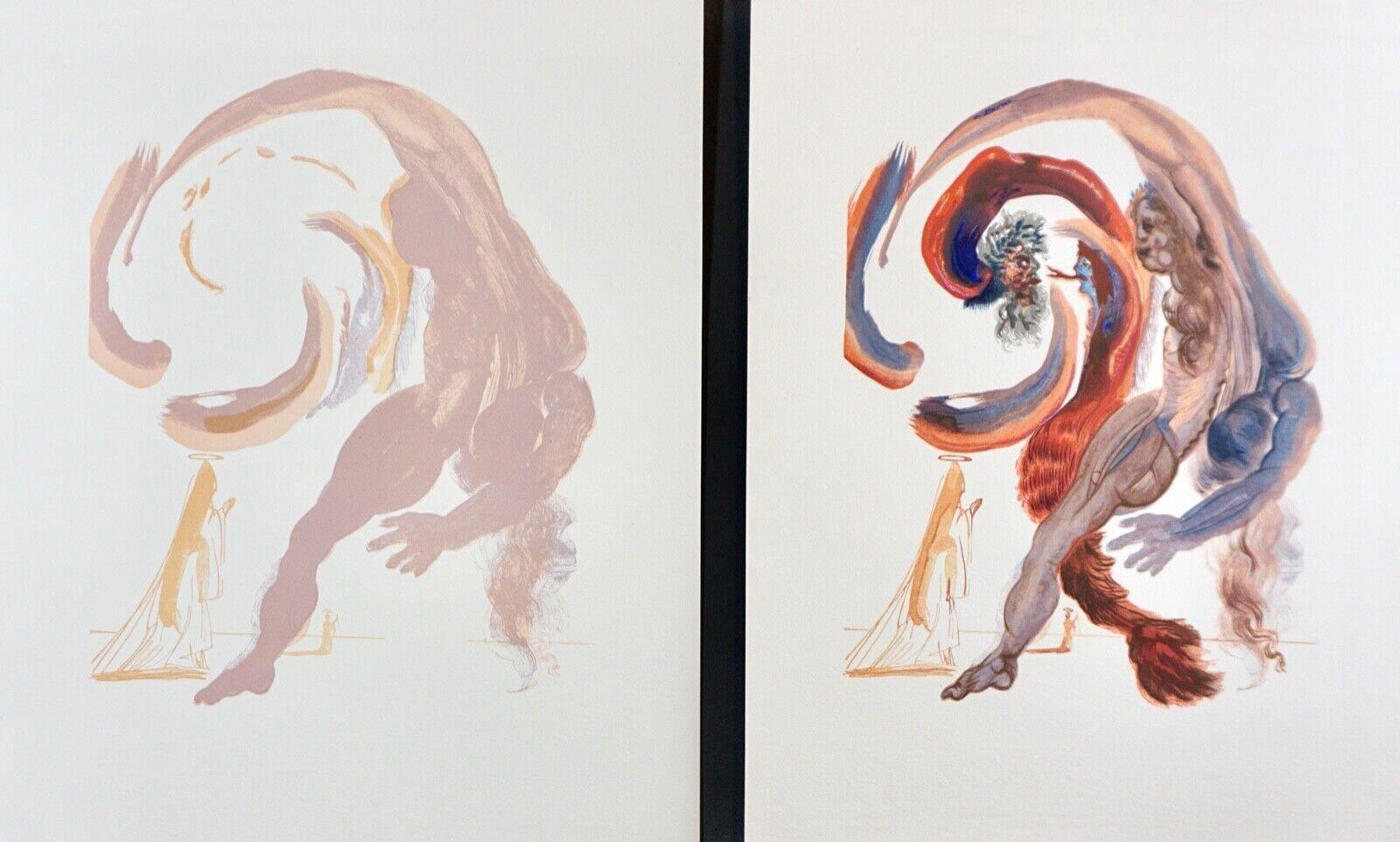 Salvador Dalí Abstract Print – Göttliche Komödie Fegefeuer Canto 18 Dekomposition (2 Pieces)