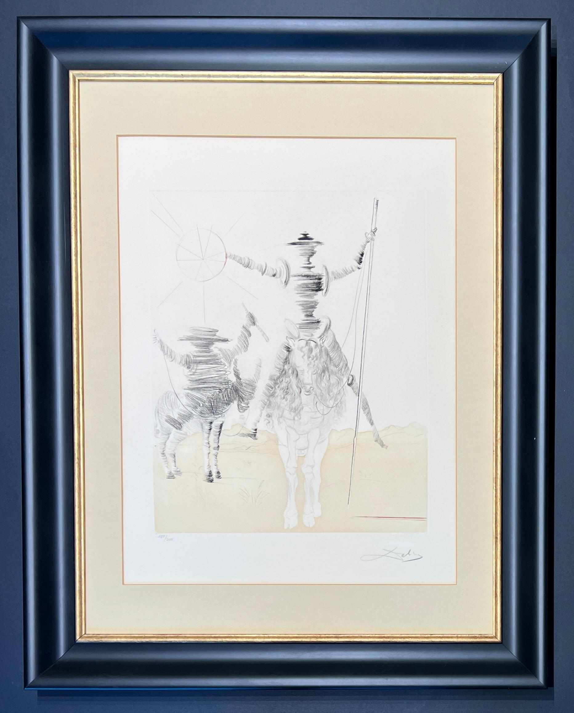 Salvador Dalì (1904–1989)  -Don Quichotte et Sancho Pança - Etching and aquatint For Sale 2