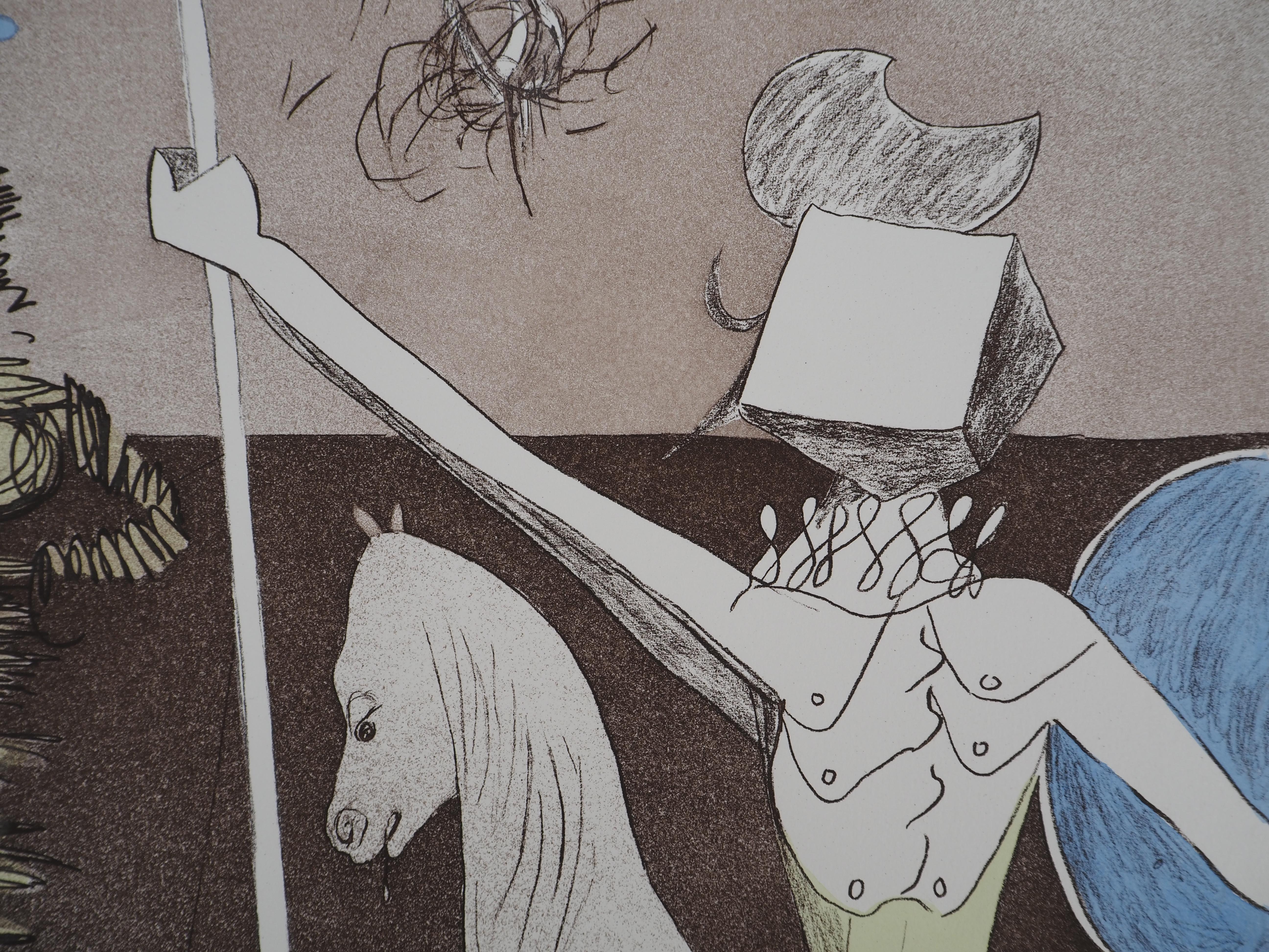 Don Quijote : la Lucha - Grabado original, Firmado a mano - Campo #80-1 L en venta 1