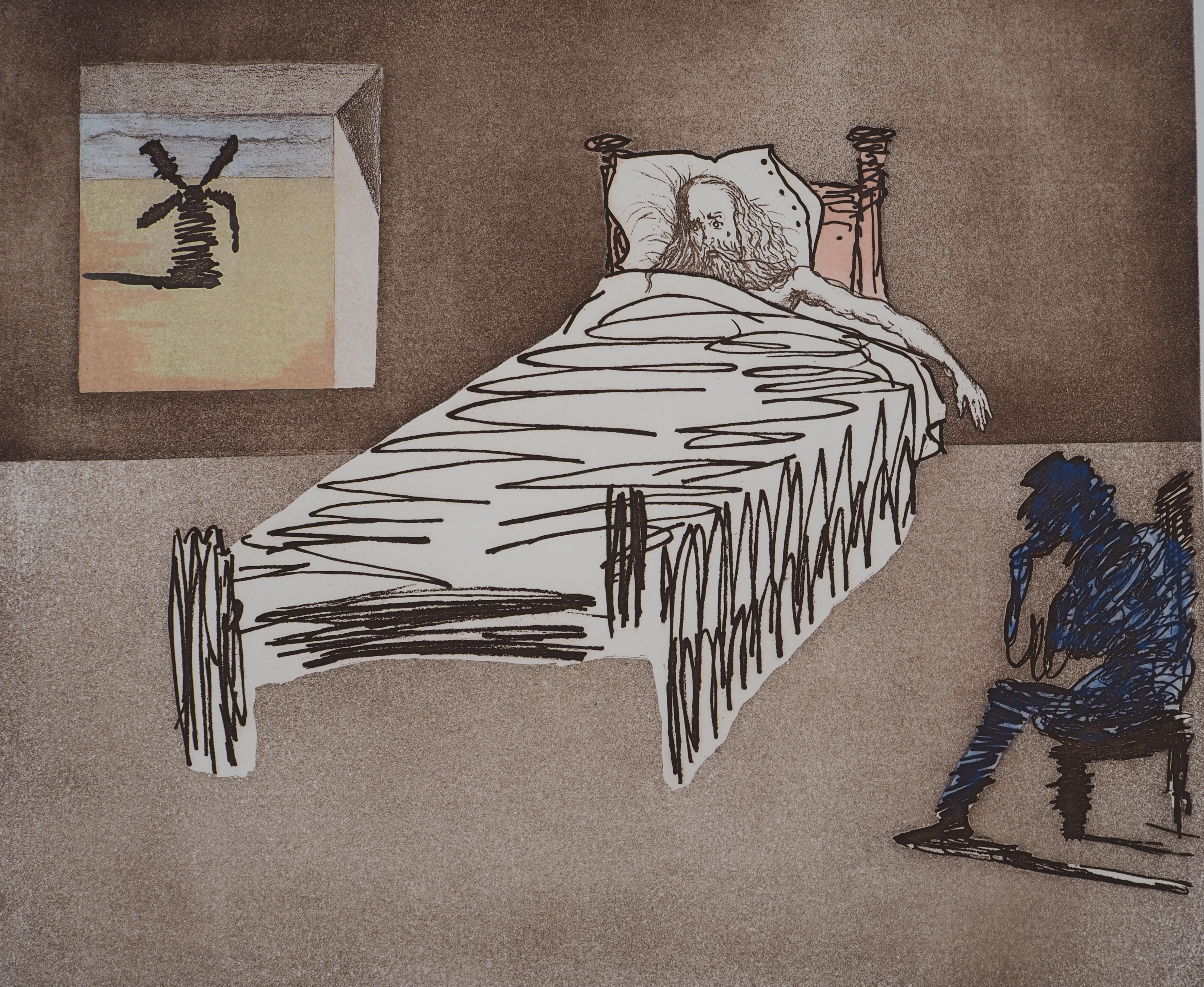 Don Chisciotte: l'eredità - Acquaforte originale, firmata a mano - Campo #80-1 N - Figurative Print Grigio di Salvador Dalí