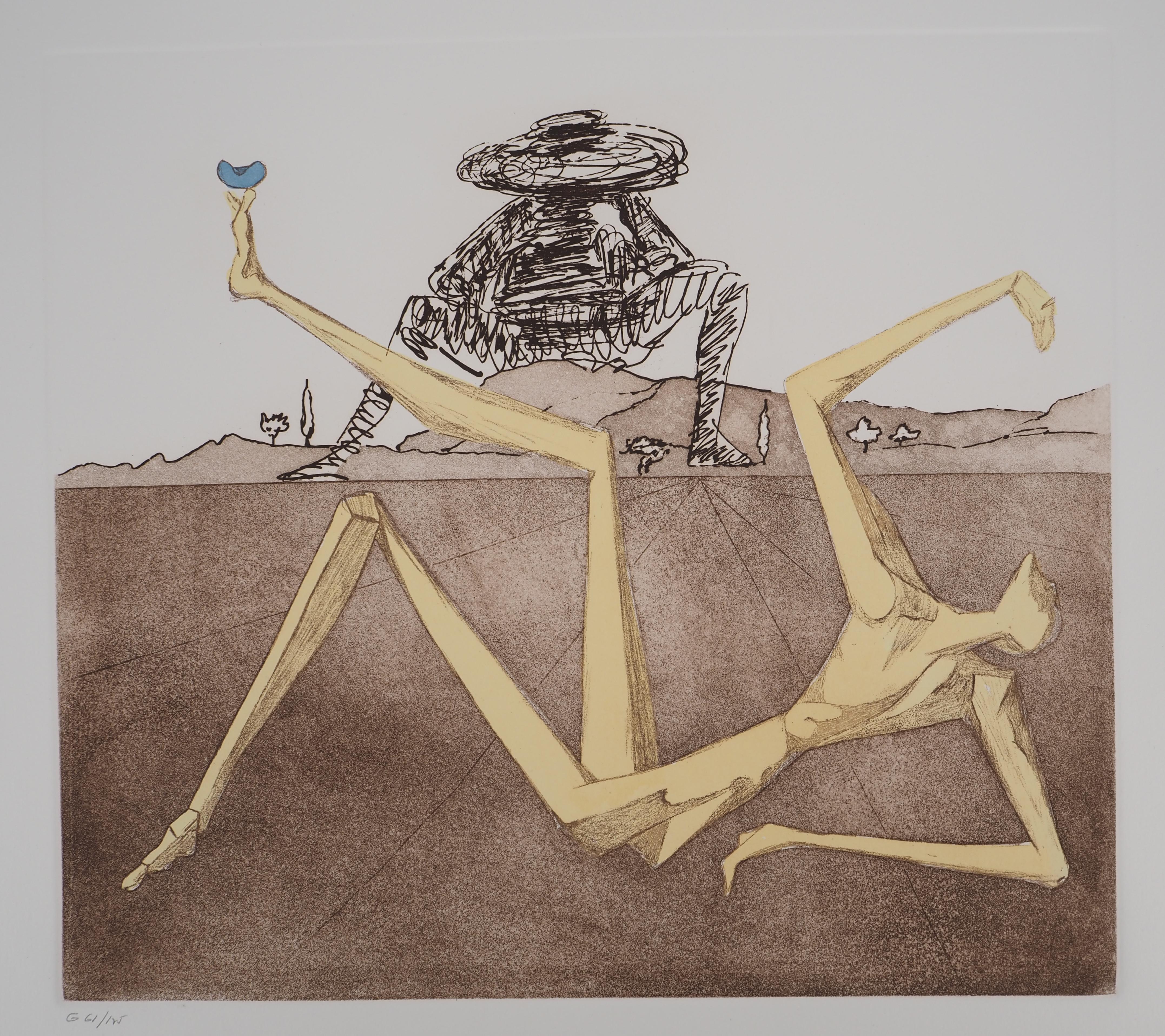 Don Quijote : The Heart of Madness - Original etching, Handsigned (Field #80-1J) - Print by Salvador Dalí