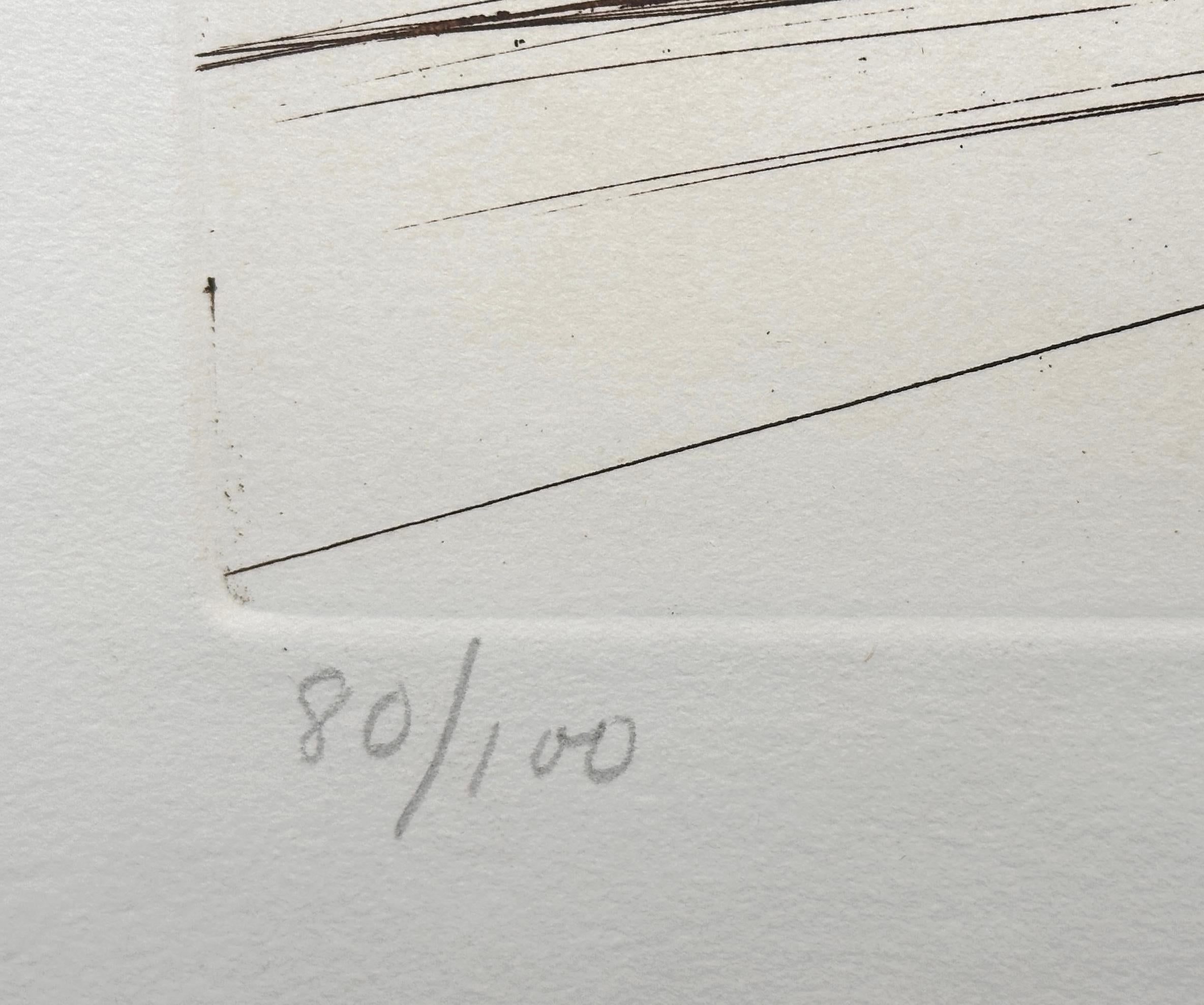 Don Quixote - Gray Print by Salvador Dalí
