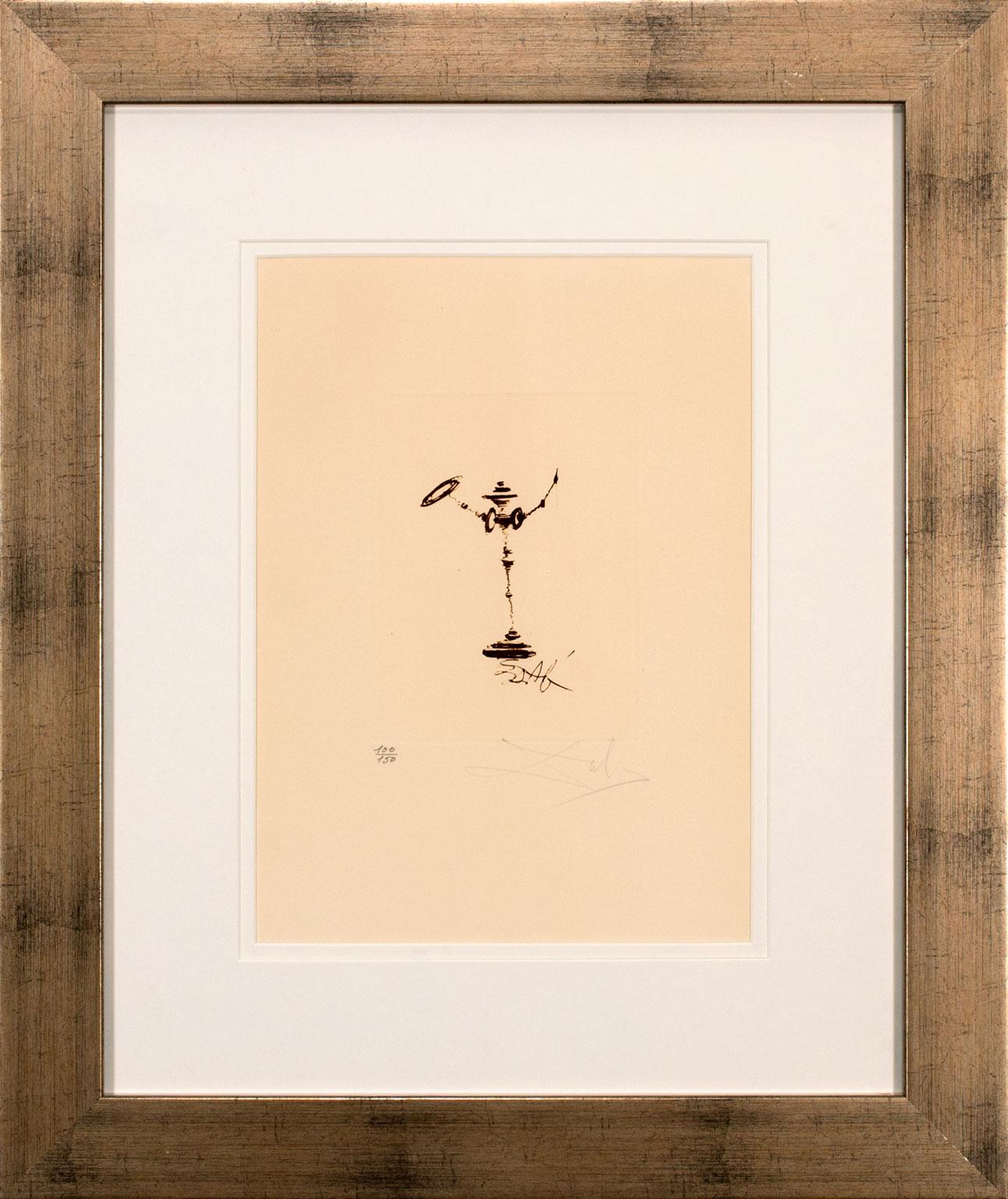 Salvador Dalí Figurative Print – Don Quixote" Gerahmte:: handsignierte Radierung in limitierter Auflage von Salvador Dal