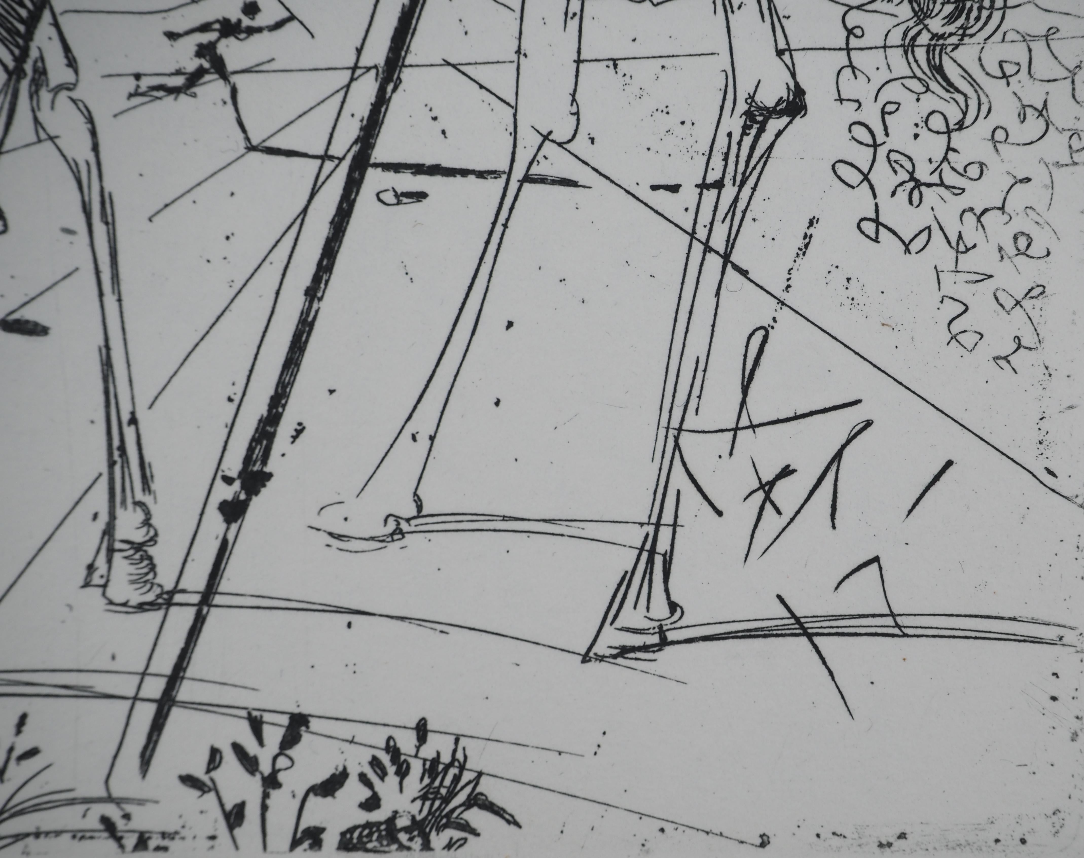 Don Quixote - Eau-forte originale (feuille n° 65-7D) - Print de Salvador Dalí