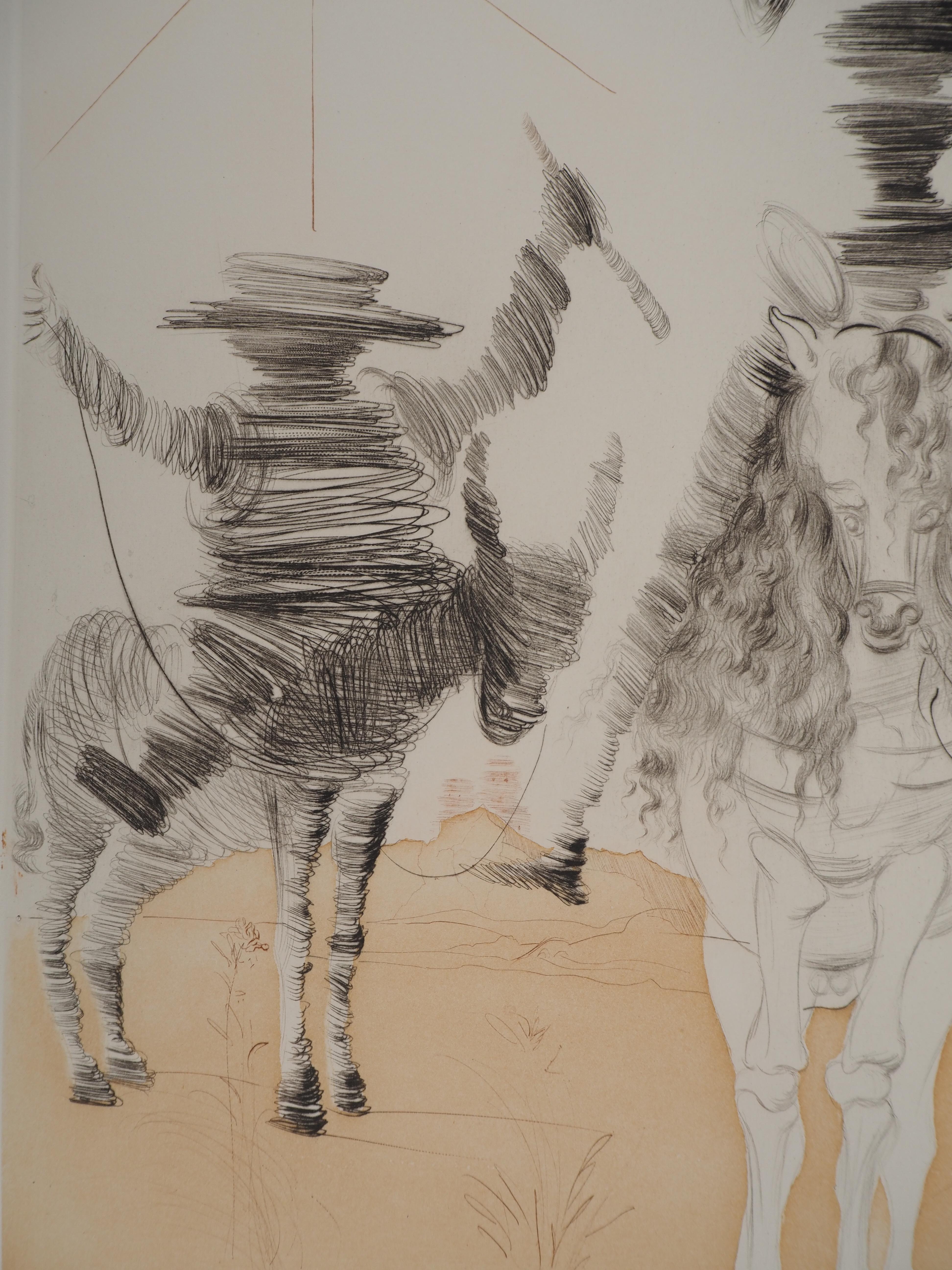 Don Quijote - Grabado original FIRMADO A MANO y Numerado / 200 (Campo #68-1) en venta 1