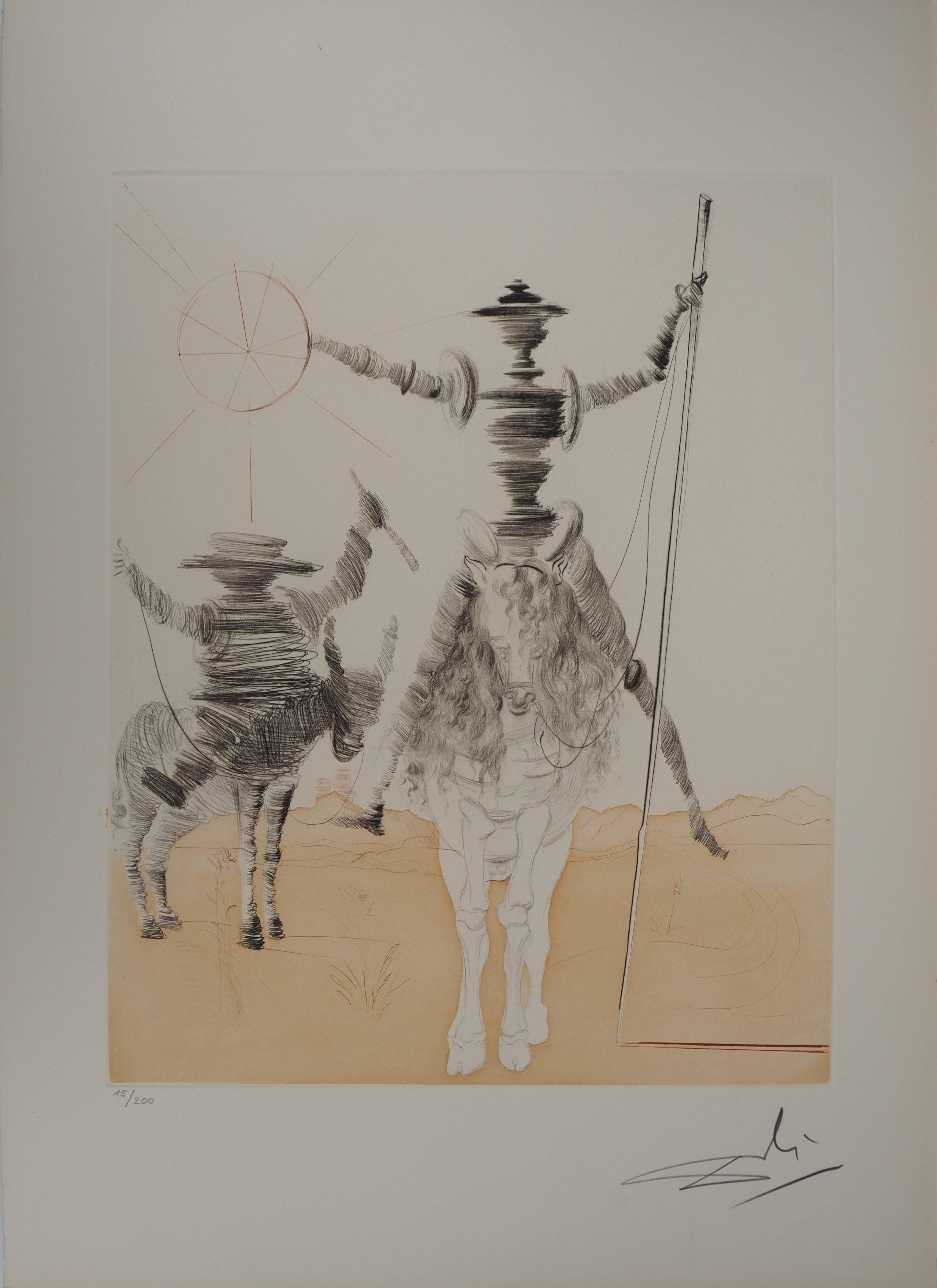 Figurative Print de Salvador Dalí - Don Quijote - Grabado original FIRMADO A MANO y Numerado / 200 (Campo #68-1)