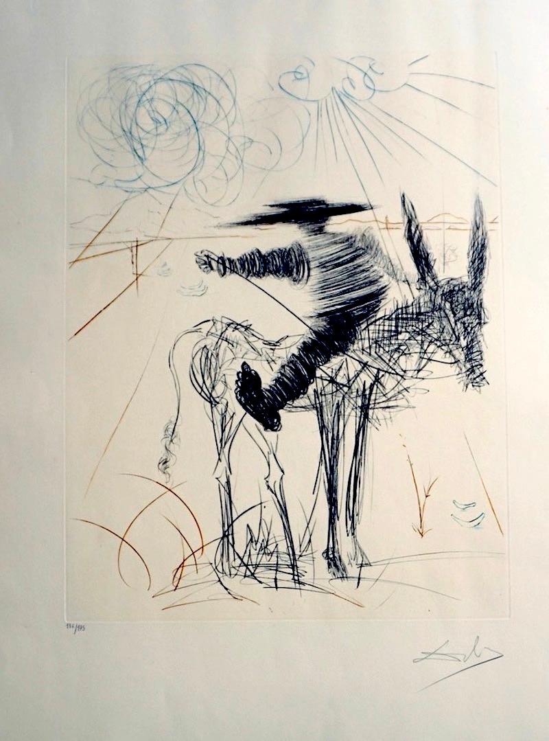 Figurative Print Salvador Dalí - Don Quichotte et Sancho Panza Sancho Panza 