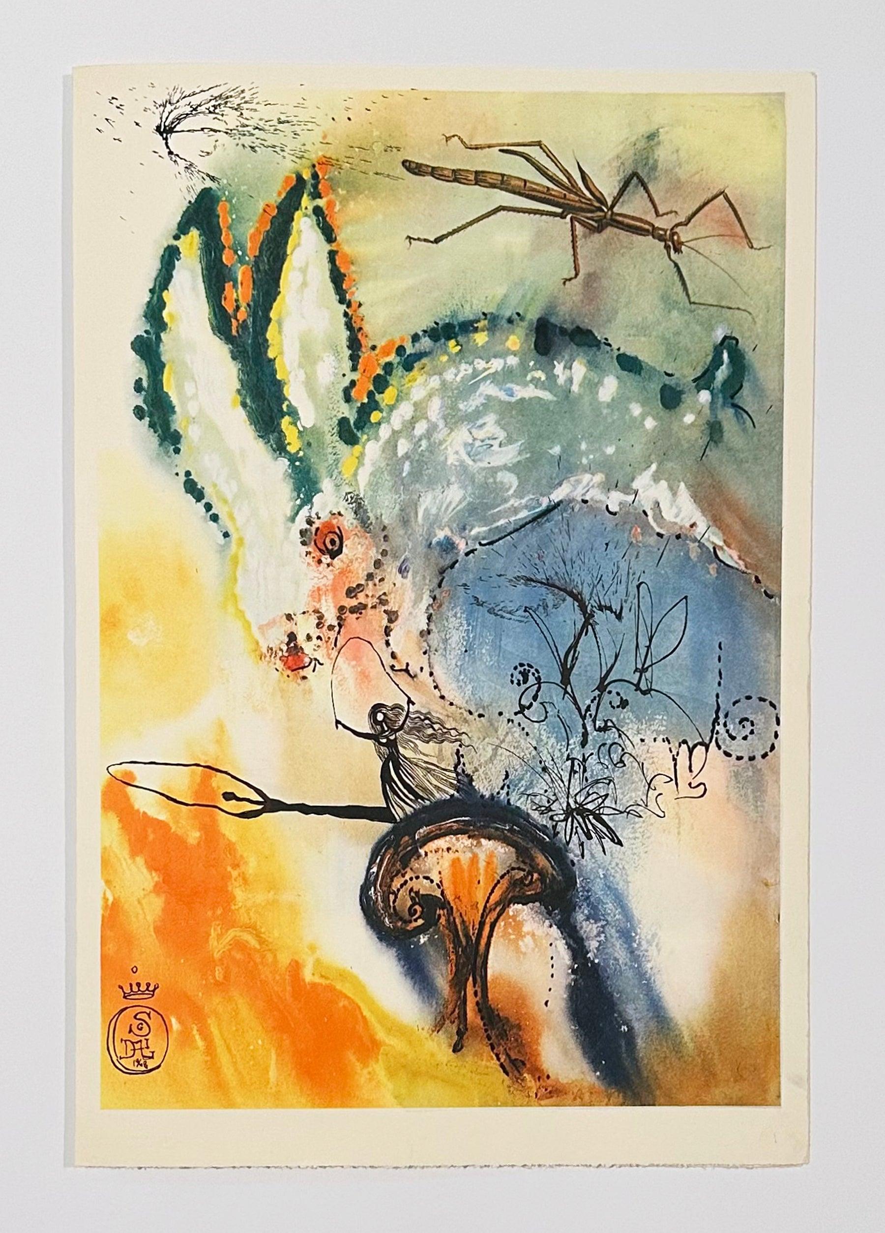 Down the Rabbit Hole, from Alice in Wonderland - Beige Abstract Print by Salvador Dalí