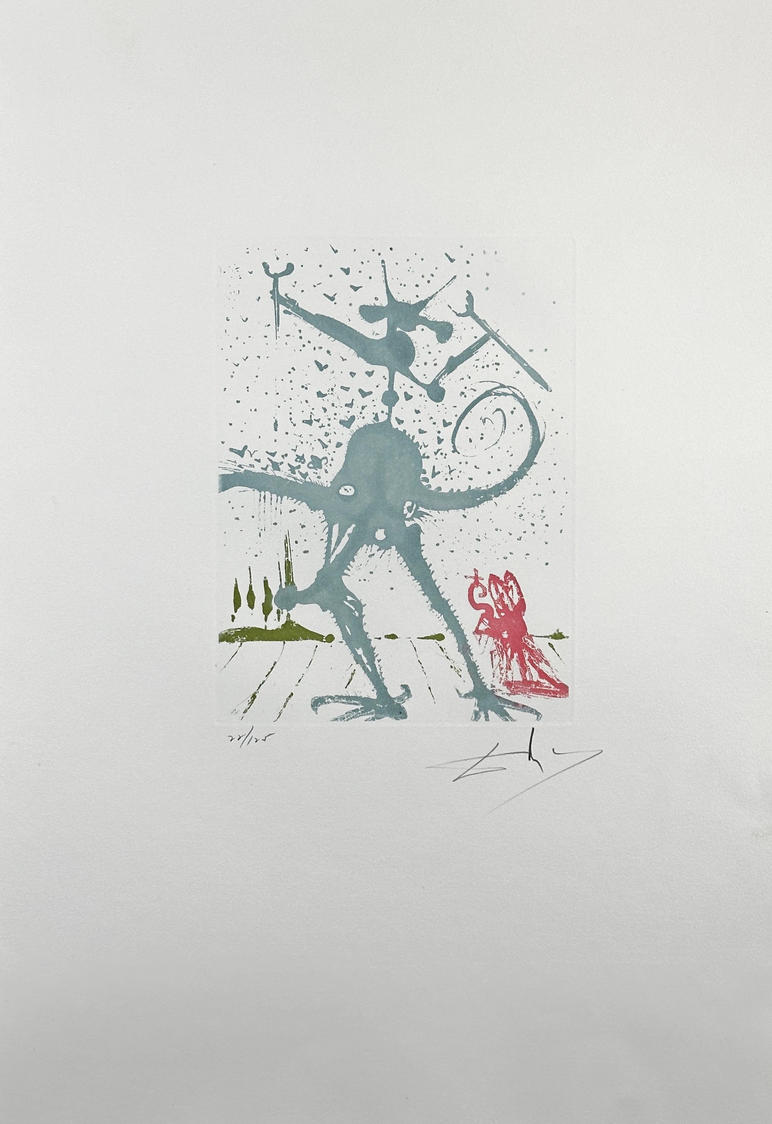 Suite completa degli Otto Peccati Mortali - Print Grigio di Salvador Dalí