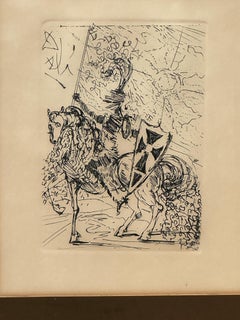 El Cid, Knight on a Horse, Etching by Salvador Dali