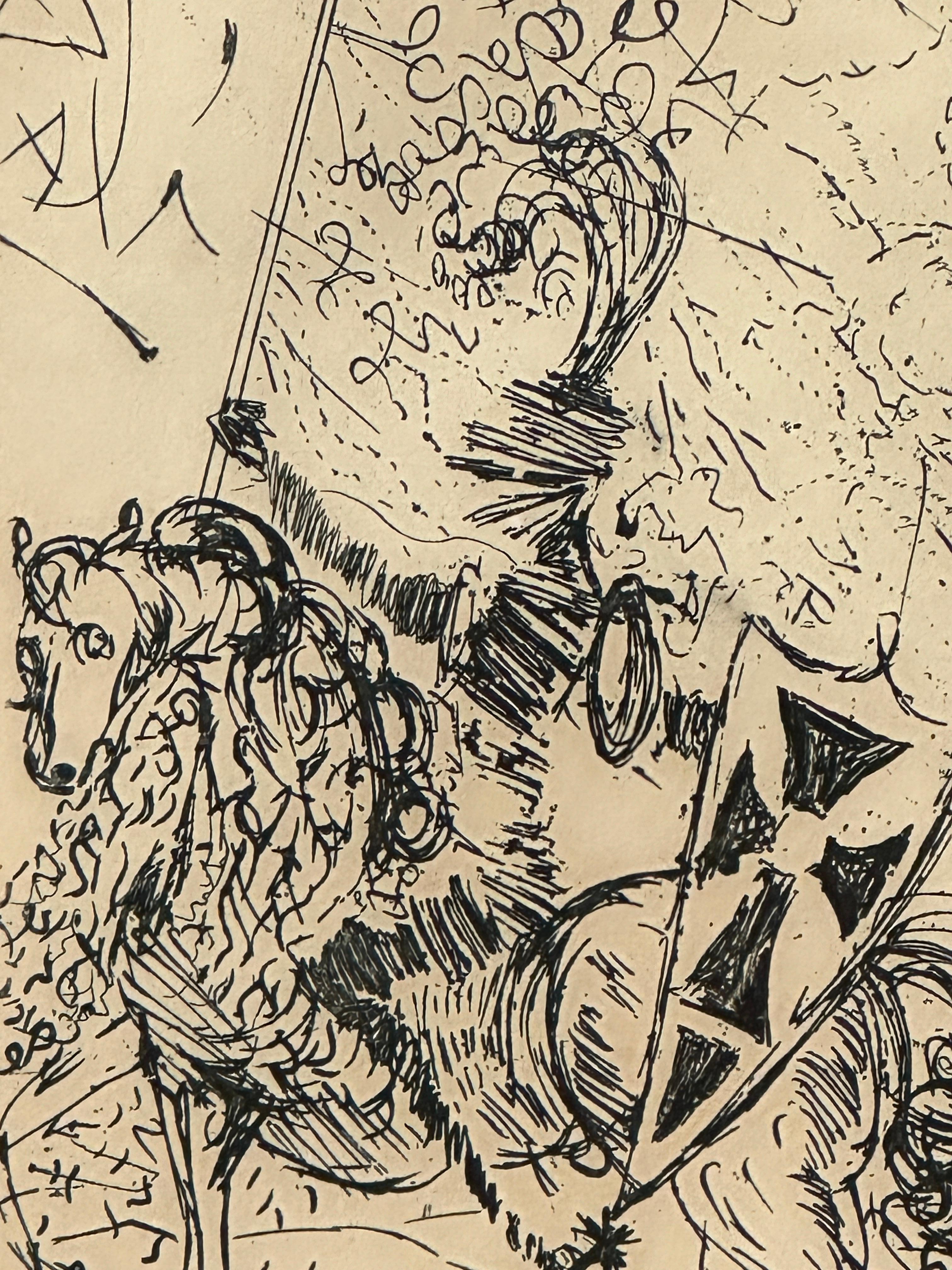 El Cid, Cavaliere a cavallo, acquaforte di Salvador Dalì 1