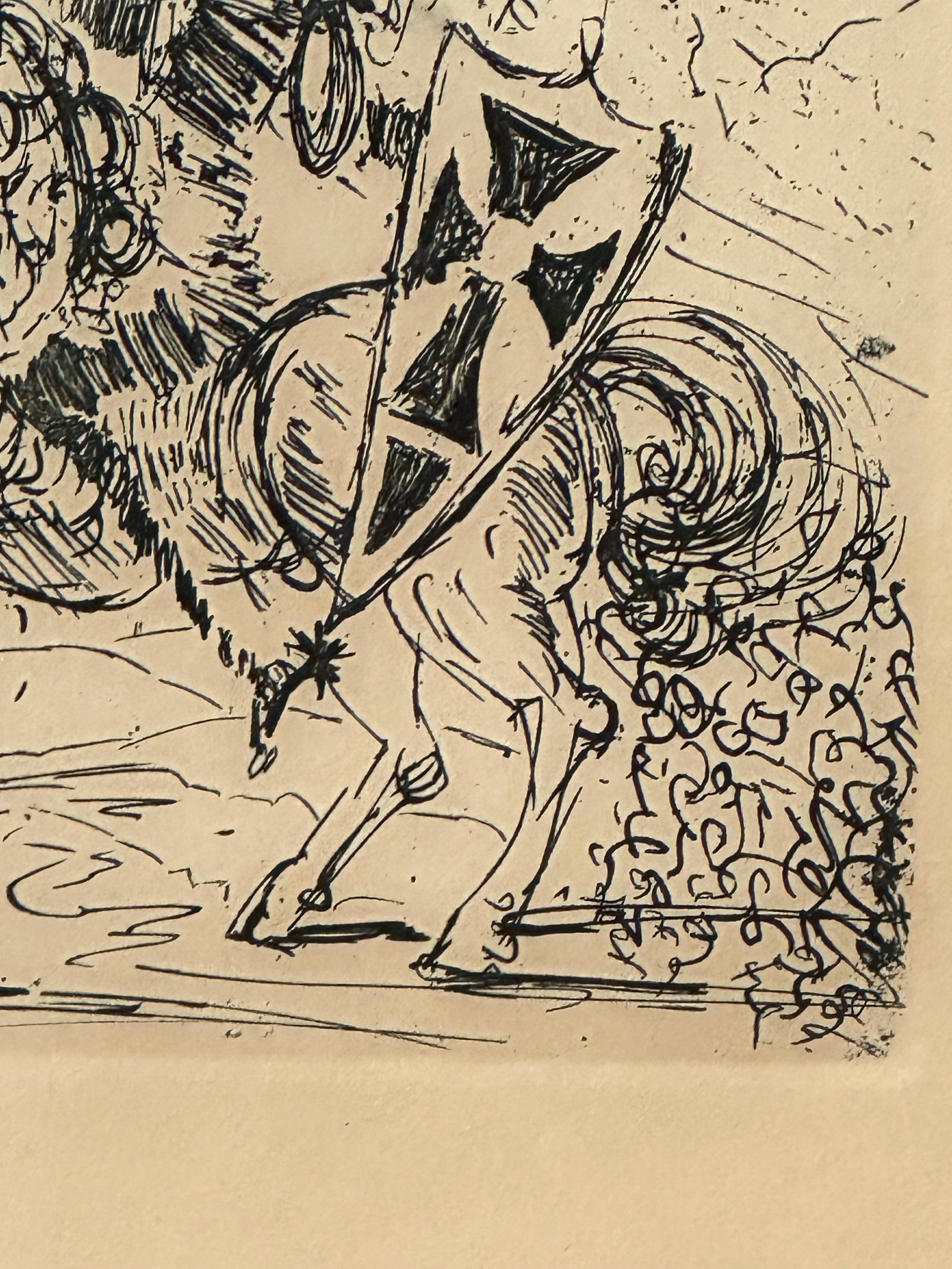 El Cid, Cavaliere a cavallo, acquaforte di Salvador Dalì 2