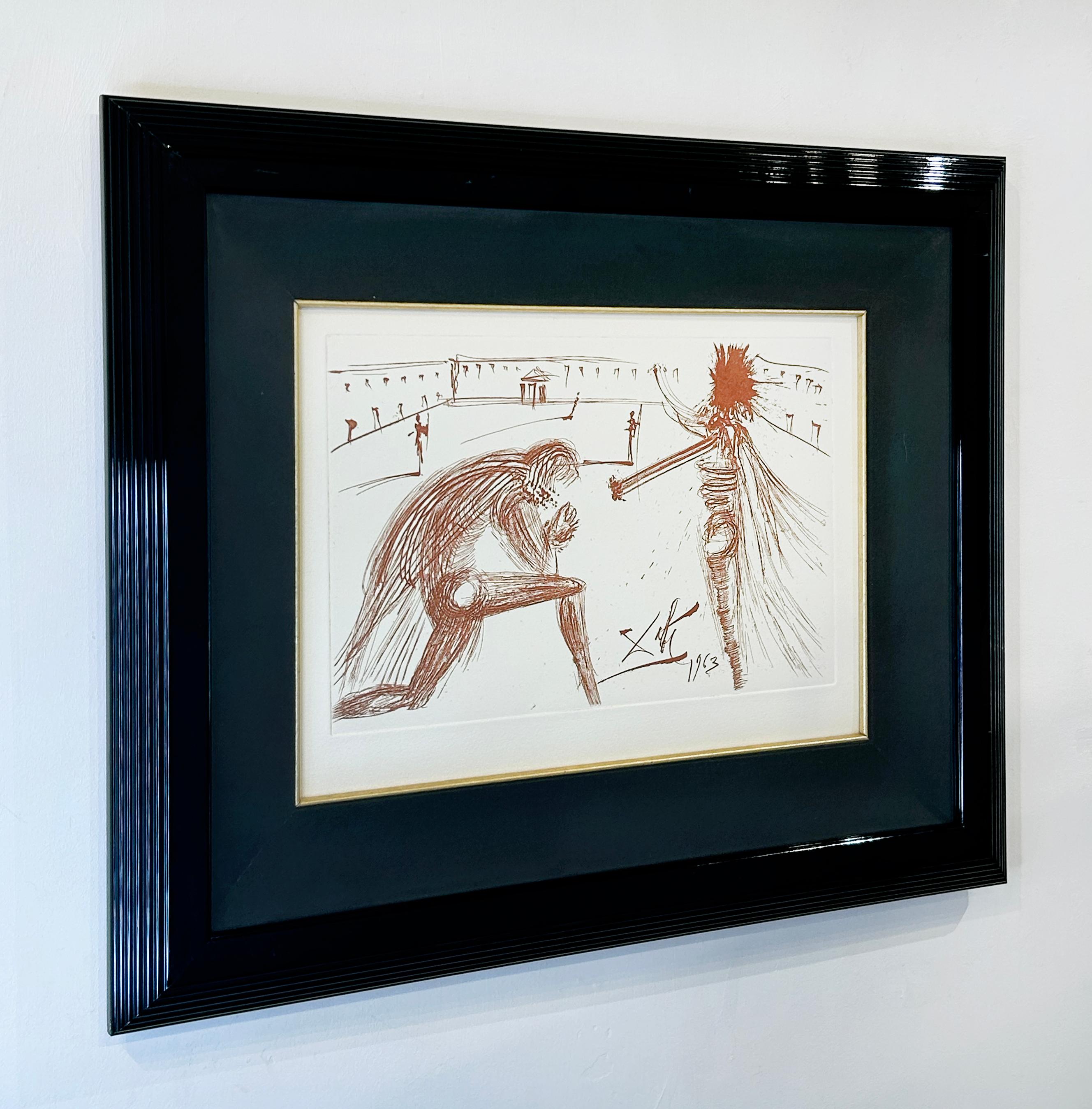Artiste :  Dali, Salvador
Titre :  El Padre Perdonado (édition Galofre)
Série :  La Vida es Sueno
Date :  1975
Moyen :  gravure à la pointe sèche à l'encre sanguine
Sans cadre Dimensions :  11