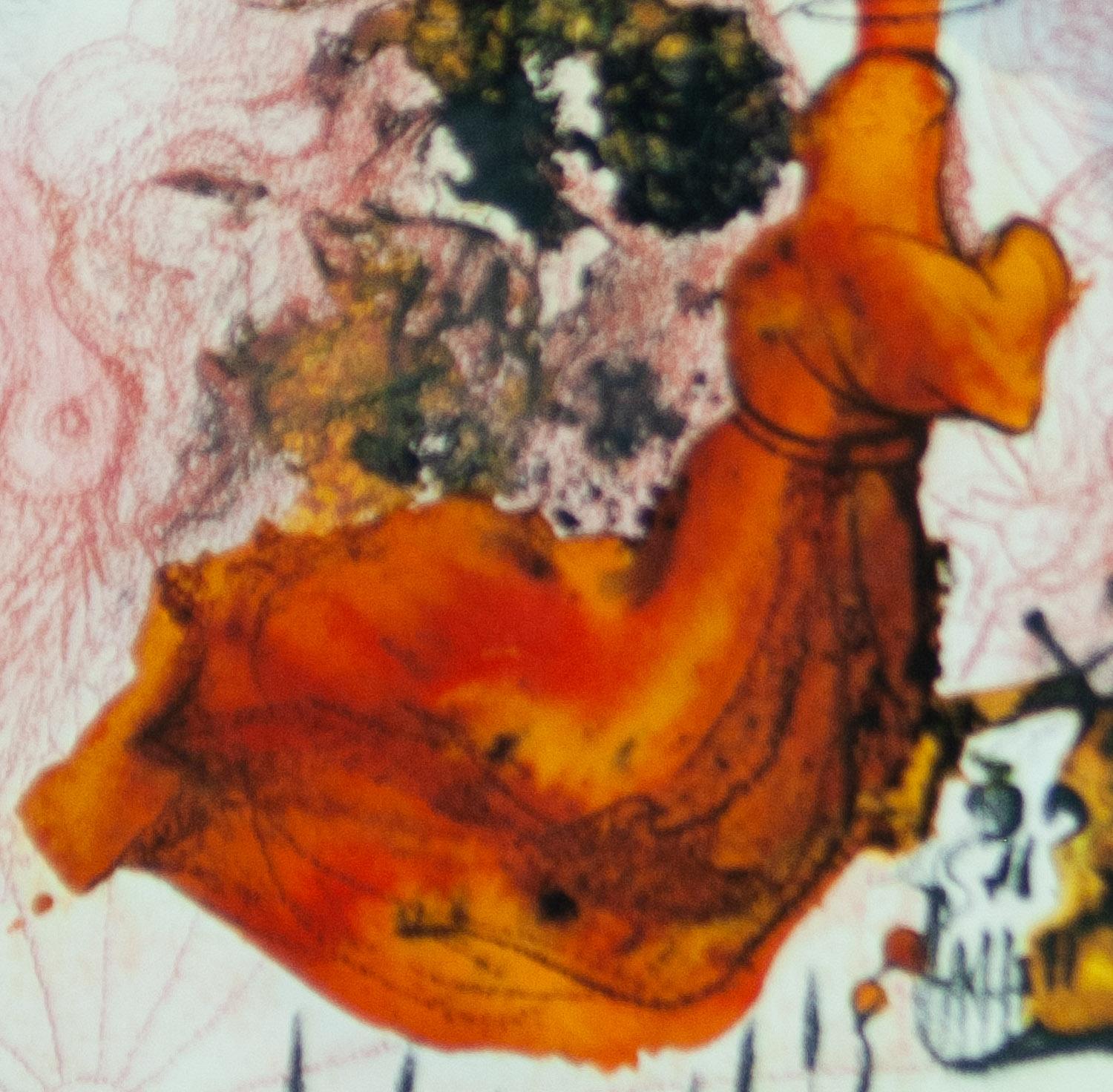 Elijah par un tourbillon sur un chariot de feu de Biblia Sacra par Salvador Dali - Print de Salvador Dalí