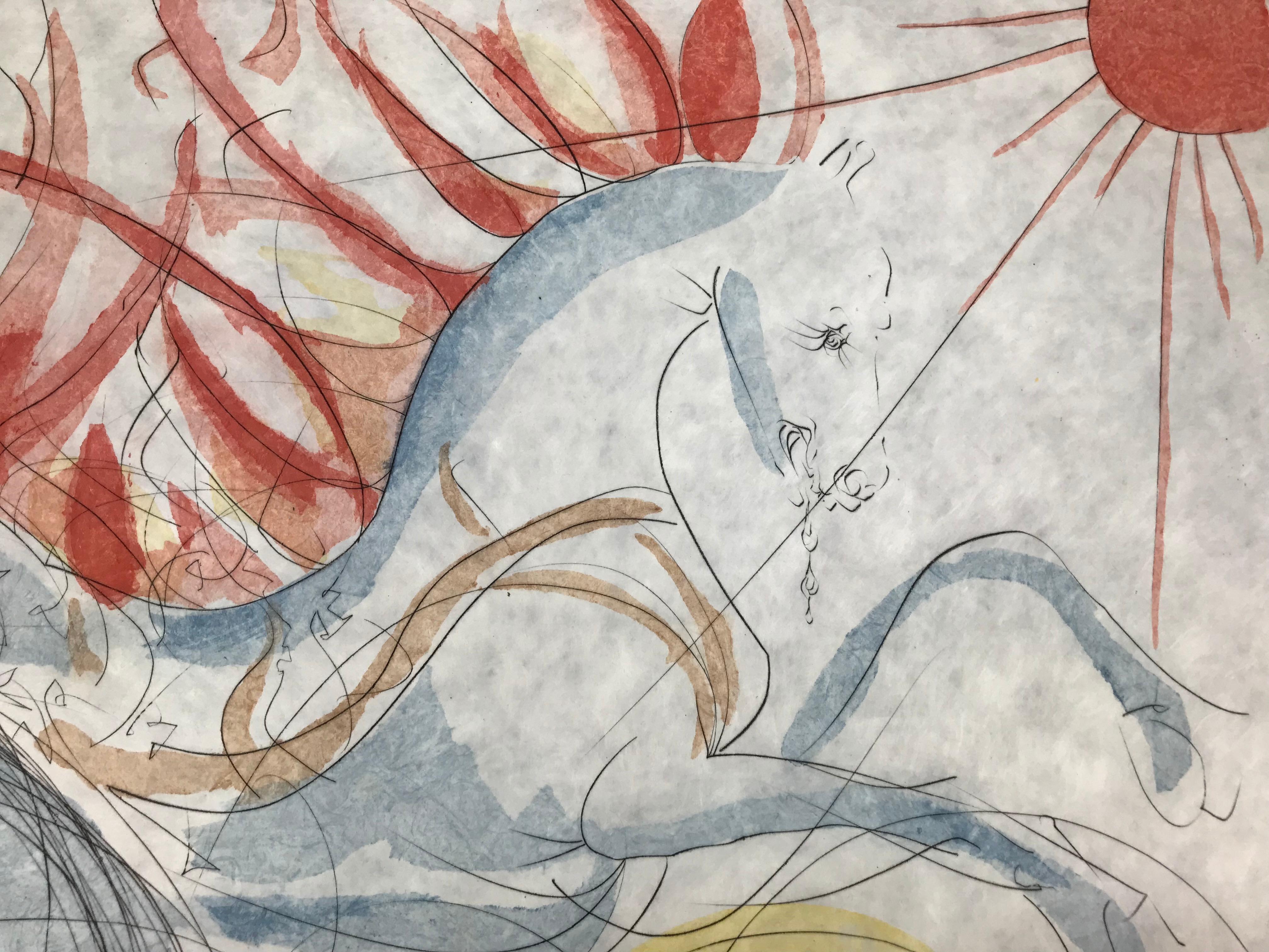 Salvador Dalí - Elijah - drypoint etching on fine Japanese paper - hand-signed 2