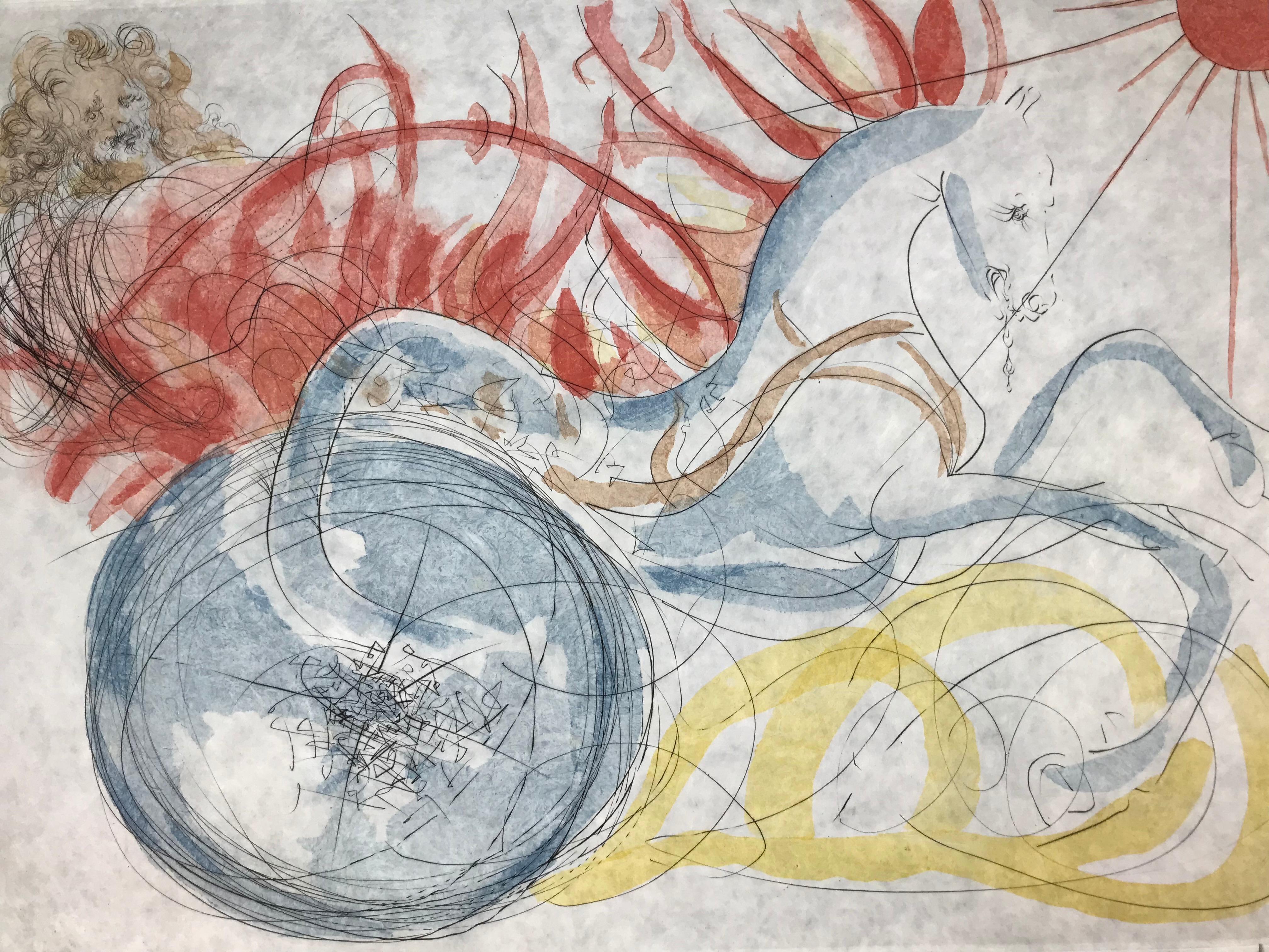 Salvador Dalí - Elijah - drypoint etching on fine Japanese paper - hand-signed 6