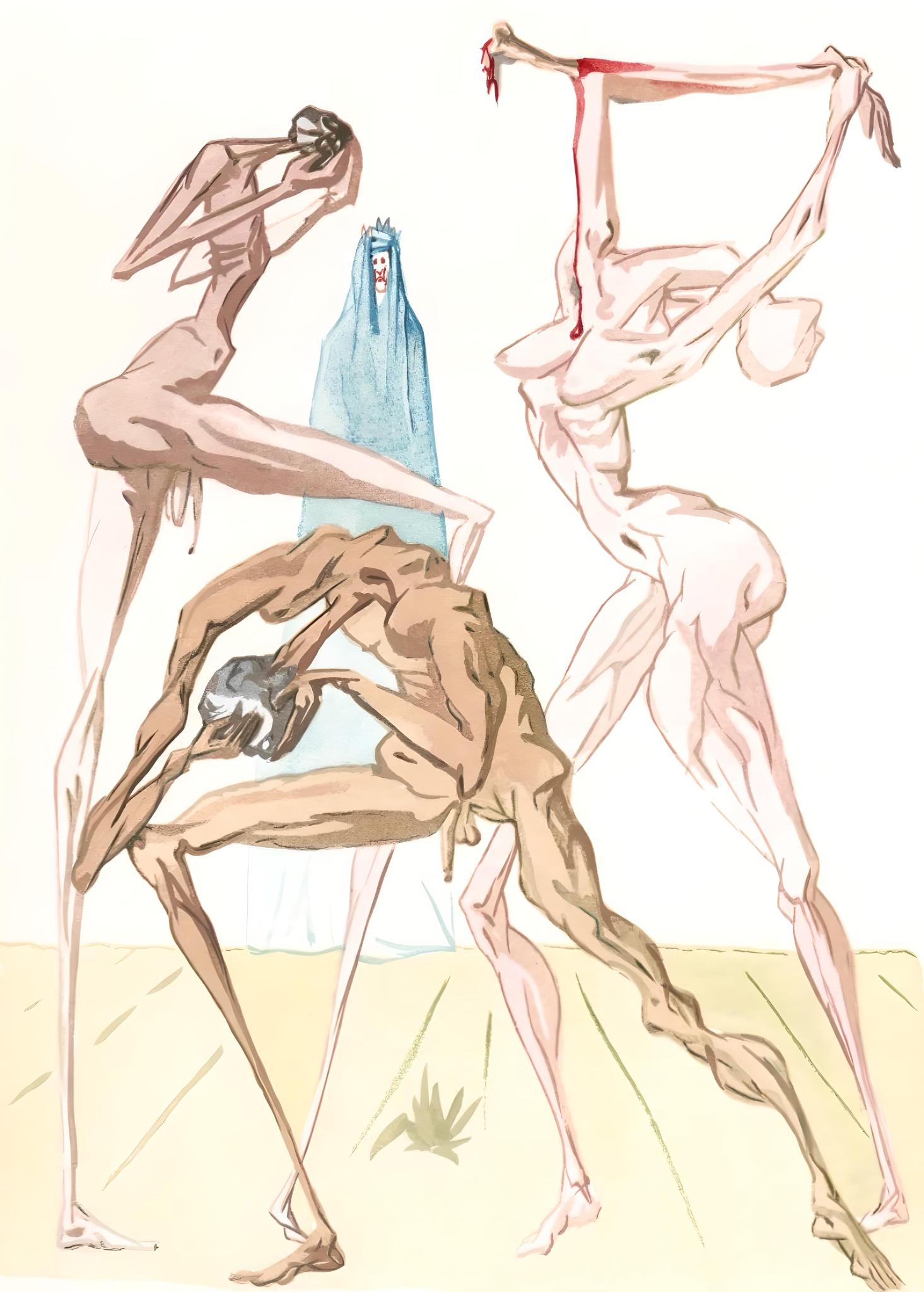 Salvador Dalí Landscape Print - L'Enfer XIX (Field 189-200; M/L 1039-1138), La Divine Comédie