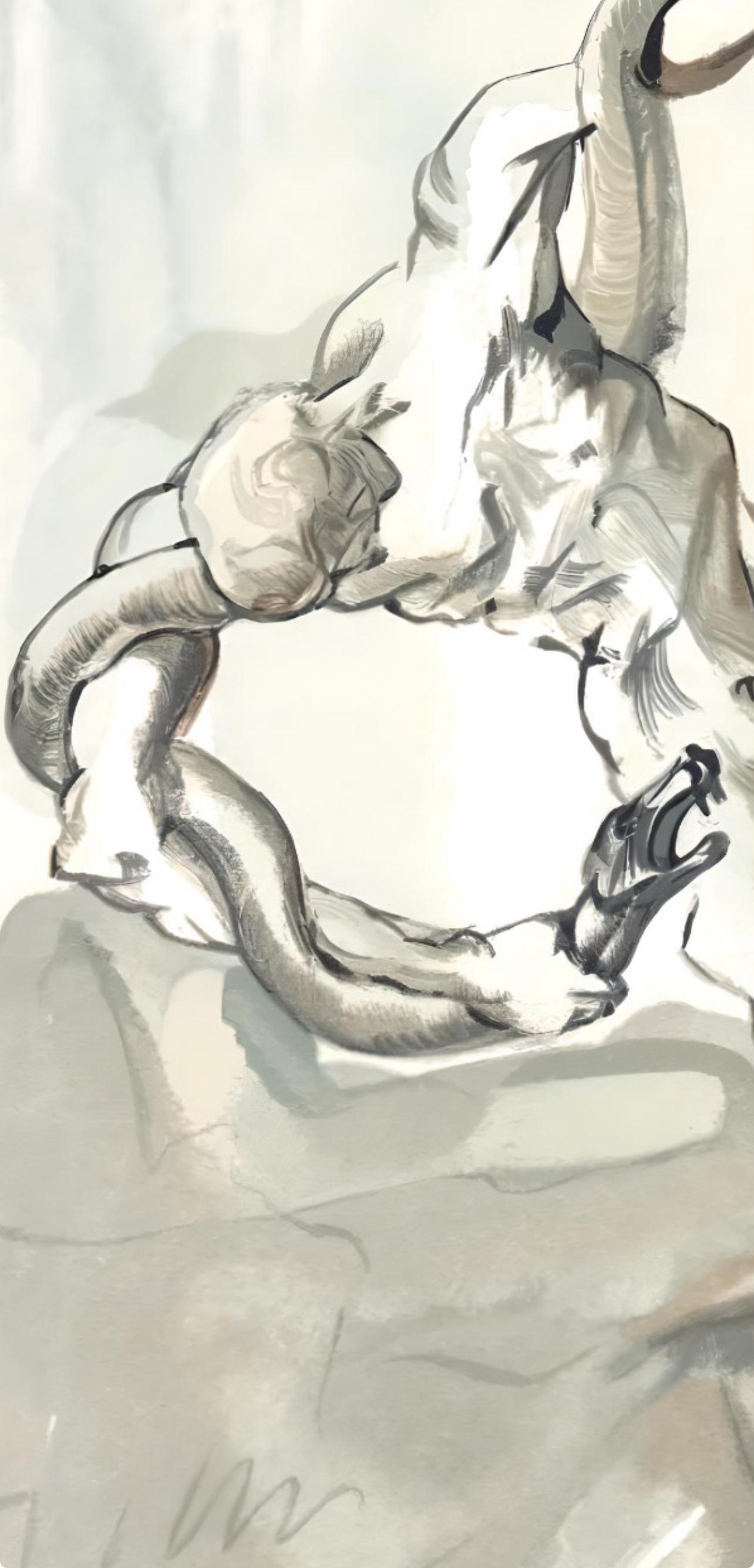 L'Enfer XXIV (Feld 189-200; M/L 1039-1138), La Divine Comédie (Beige), Figurative Print, von Salvador Dalí