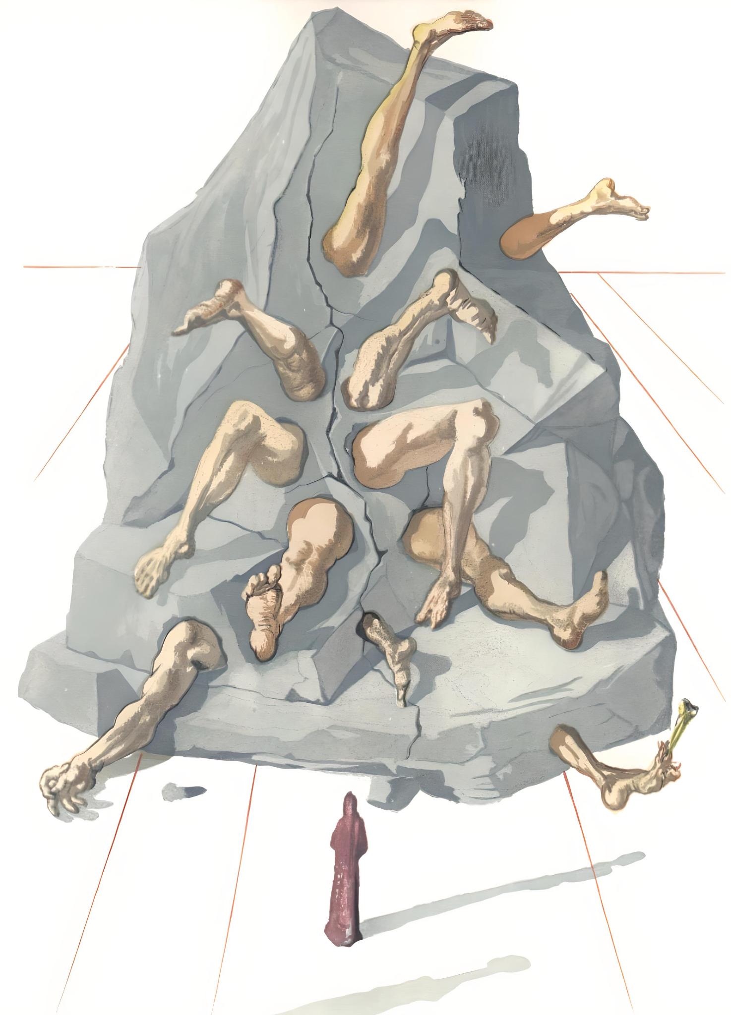 Salvador Dalí Figurative Print - L'Enfer XXVI (Field 189-200; M/L 1039-1138), La Divine Comédie