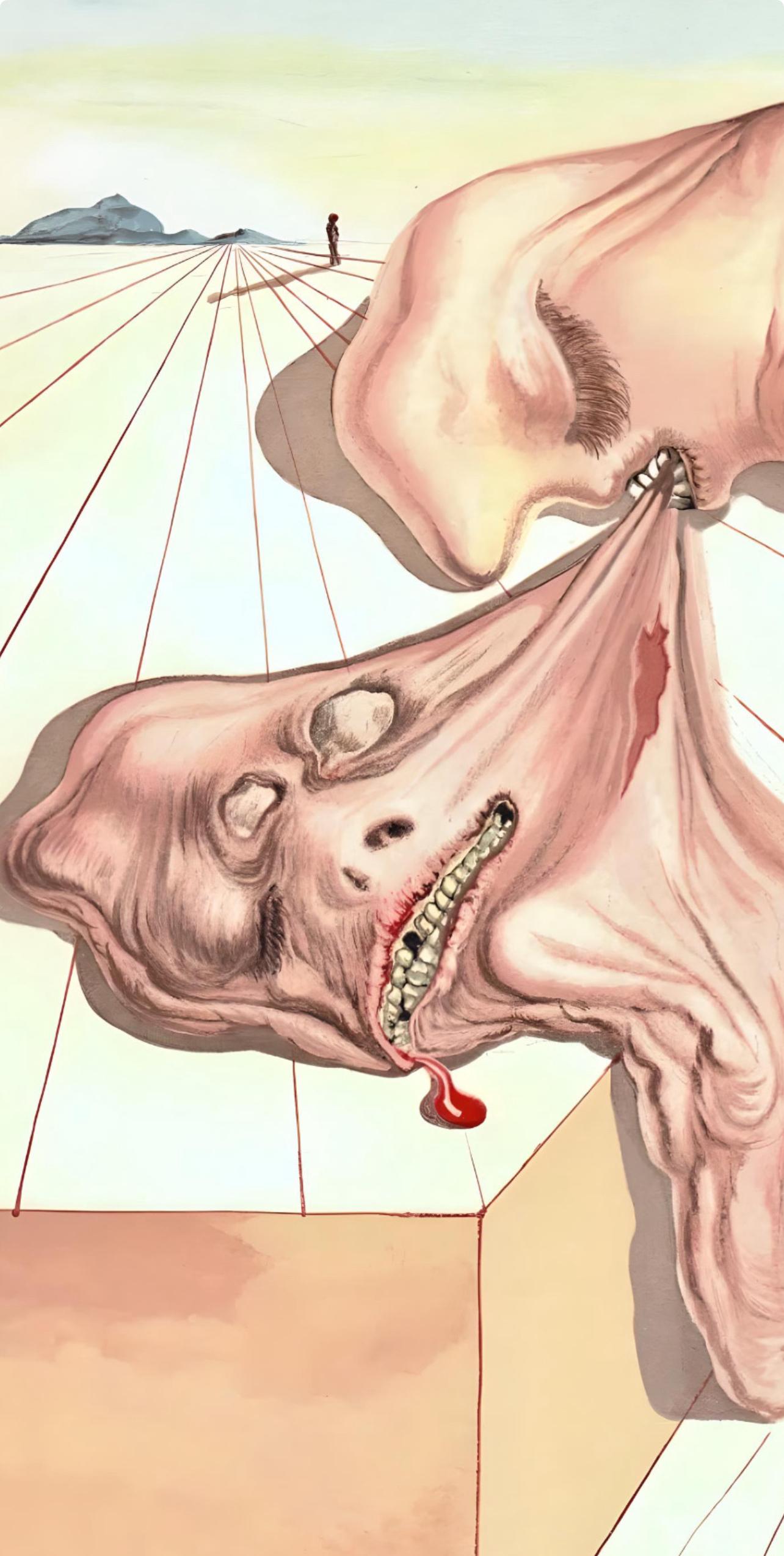 L'Enfer XXX (champ 189-200 ; I.L. 1039-1138), La Divine Comédie - Blanc Landscape Print par Salvador Dalí