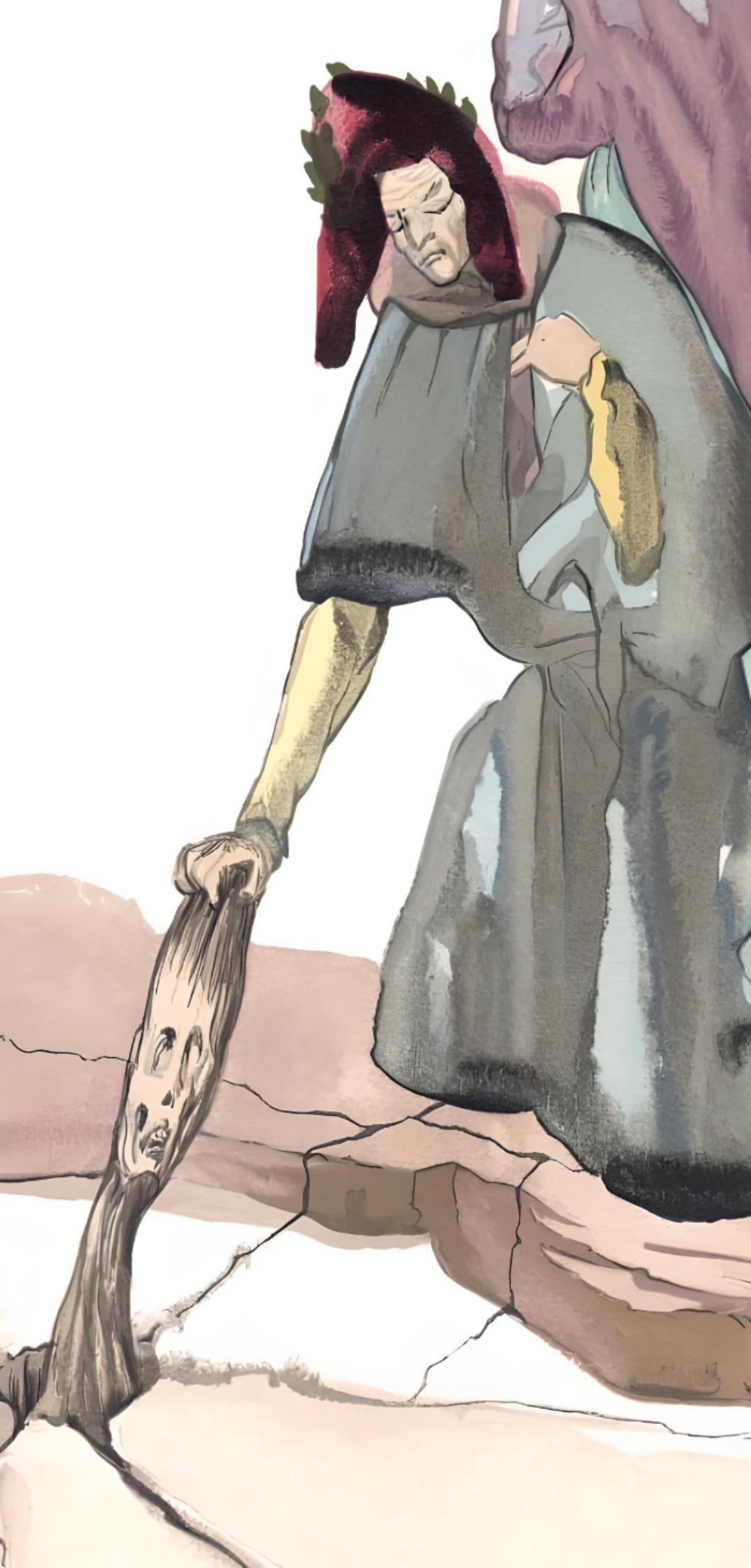 L'Enfer XXXII (Field 189-200; M/L 1039-1138), La Divine Comédie - Beige Figurative Print by Salvador Dalí