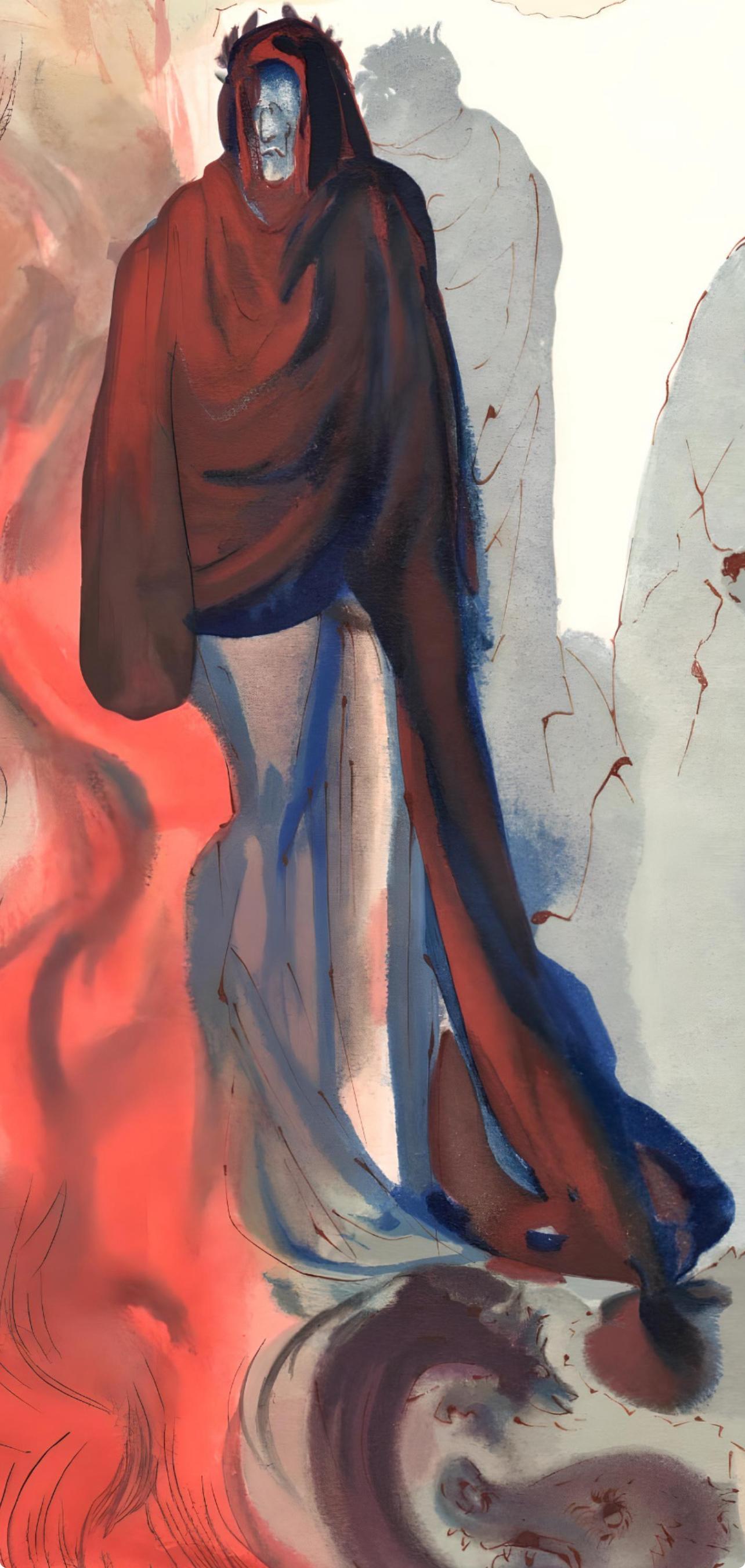 L'Enfer XXXIV (Field 189-200; M/L 1039-1138), La Divine Comédie - Brown Figurative Print by Salvador Dalí