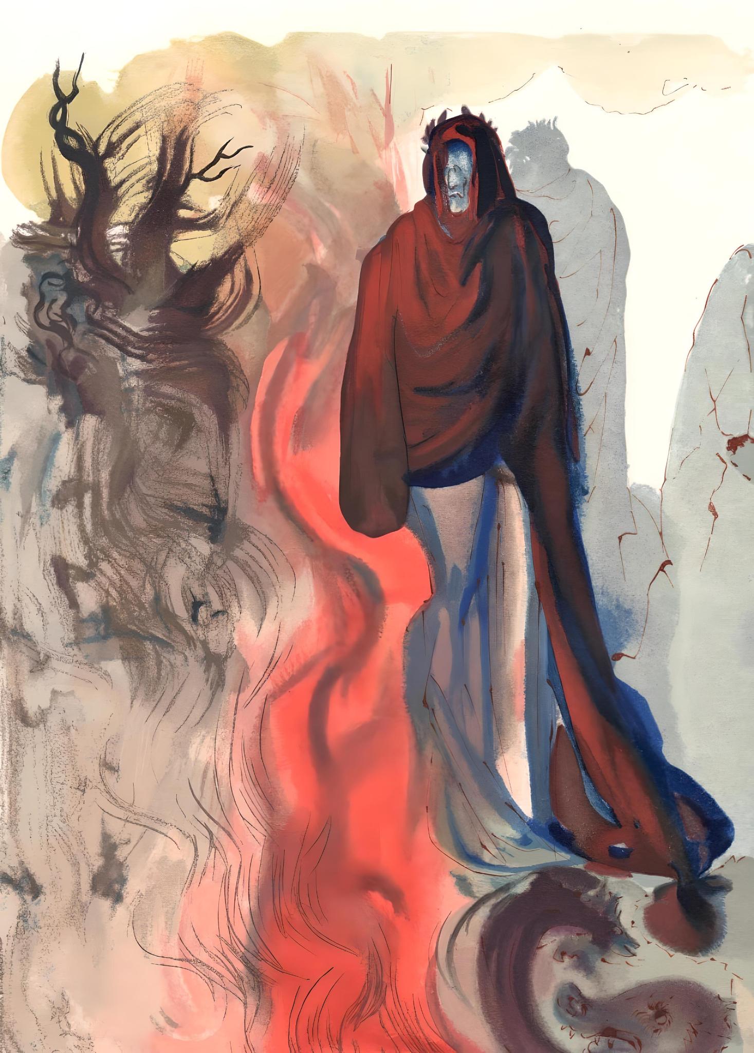 Salvador Dalí Figurative Print - L'Enfer XXXIV (Field 189-200; M/L 1039-1138), La Divine Comédie