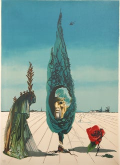 Enigma of the Rose (Death), Surrealist Lithograph by Salvador Dalí­