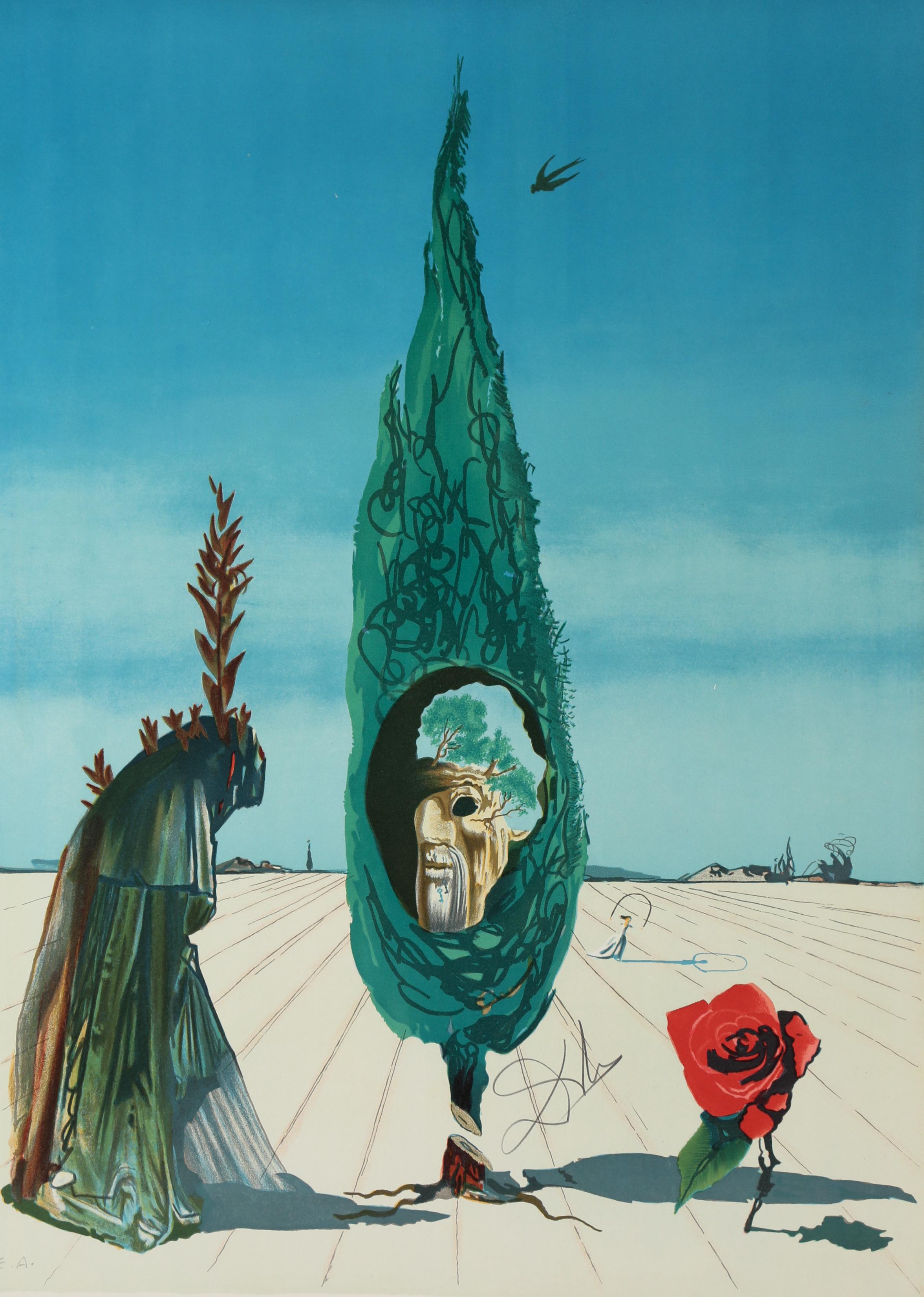 Salvador Dalí Abstract Print - Enigma of the Rose