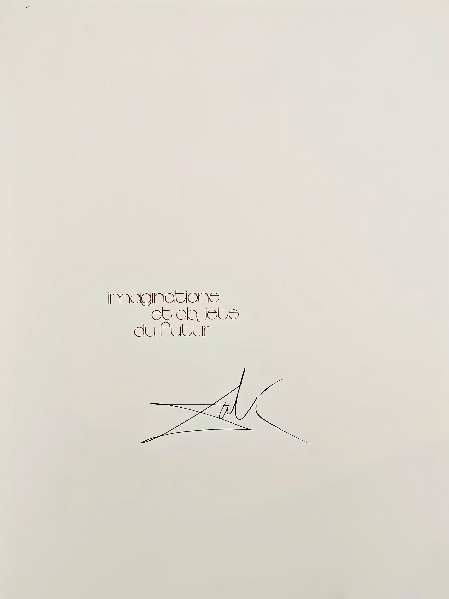 Artista: Salvador Dalí (1904-1989)
Título: Espacio-tiempo en fusión (Michler/Löpsinger 822-831; Field 75-13), Imaginations et Objets du Futur (Espacio-tiempo en fusión, Imaginaciones y Objetos del Futuro)
Año: 1975
Técnica: Litografía, serigrafía,