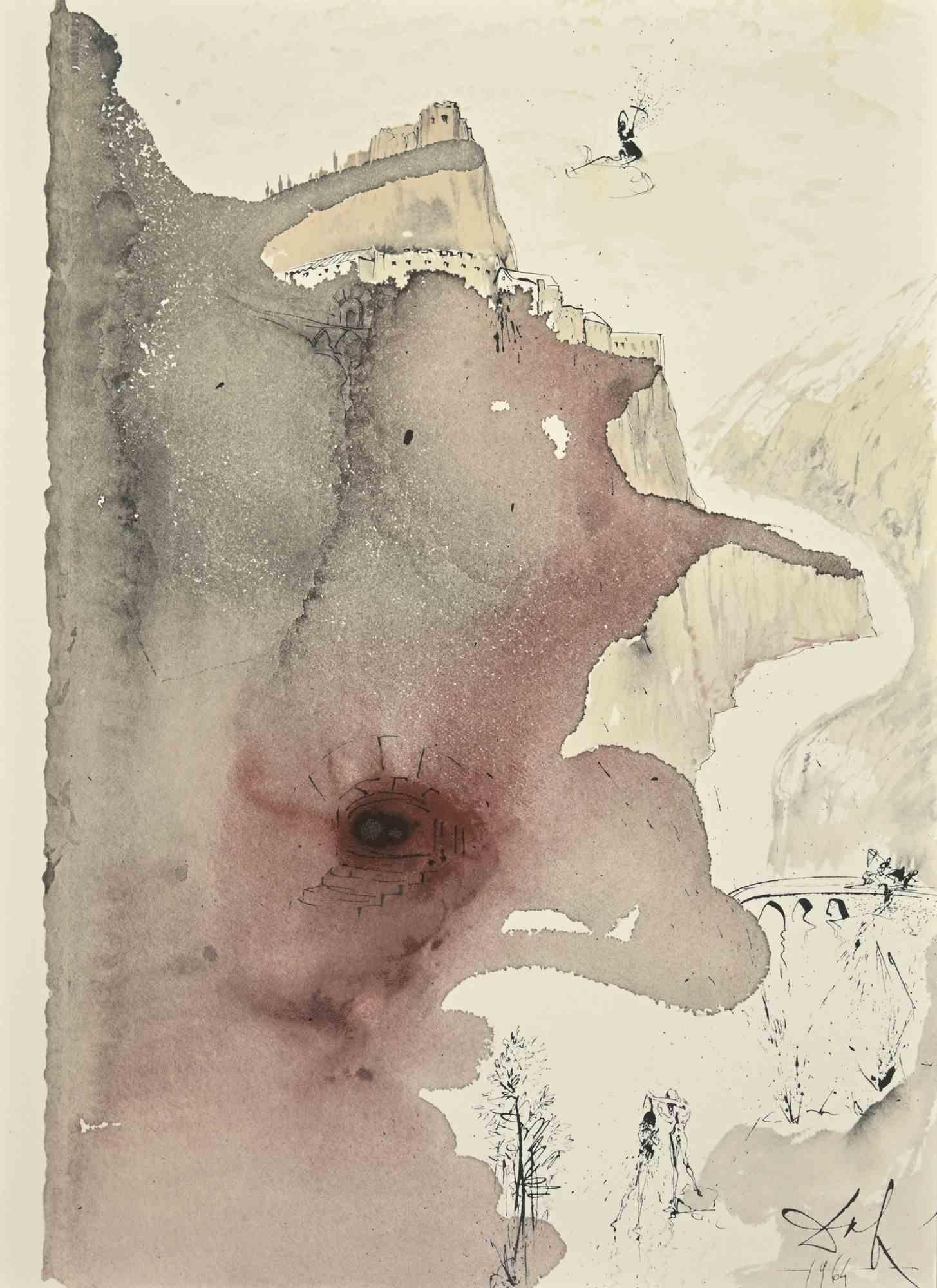 Salvador Dalí Figurative Print – Et Baptizatus est a Ioanne in Iordane –  Lithographie  - 1964