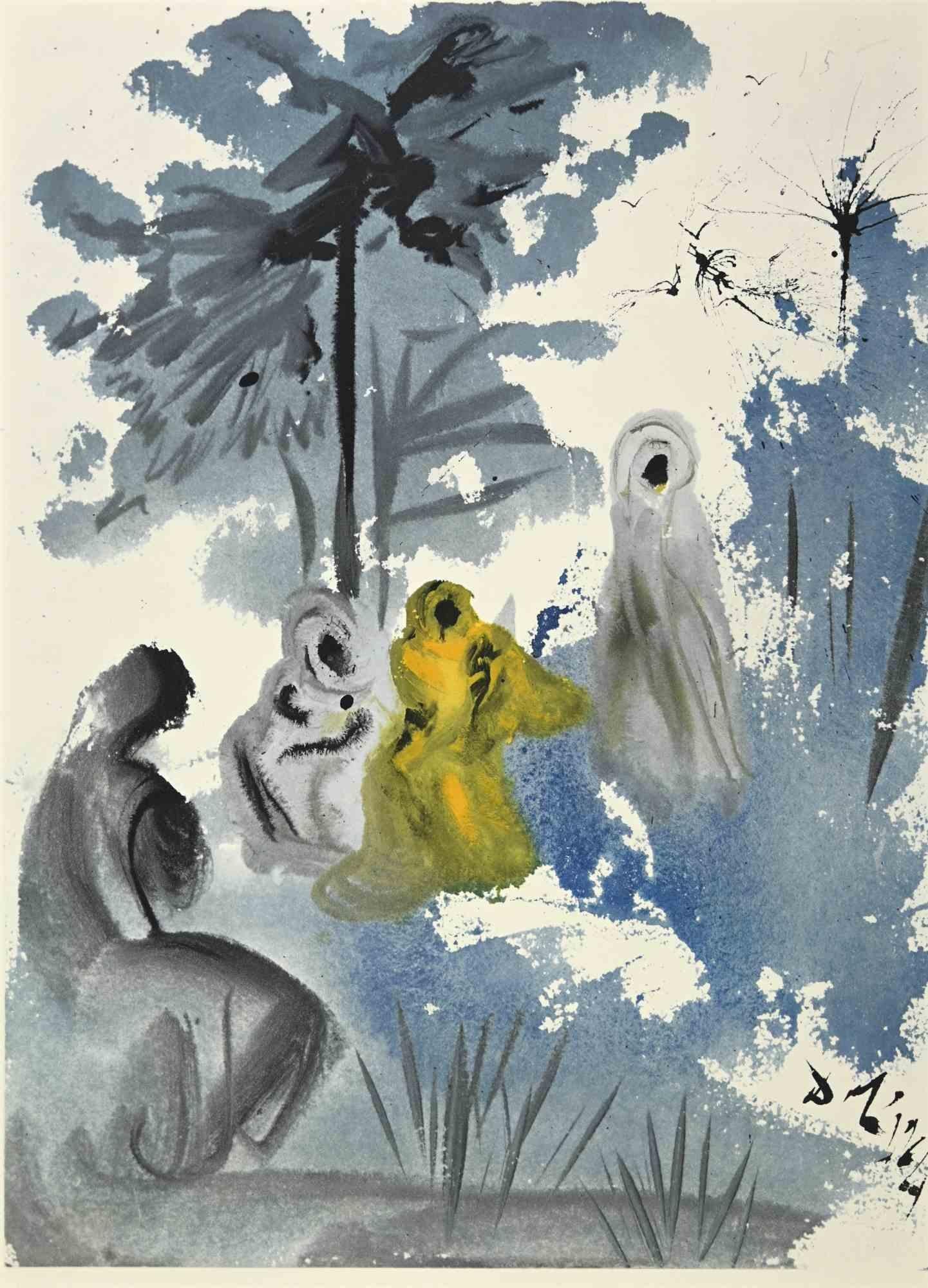 Salvador Dalí Print - Familia Ruth Moabitidis - Lithograph - 1964