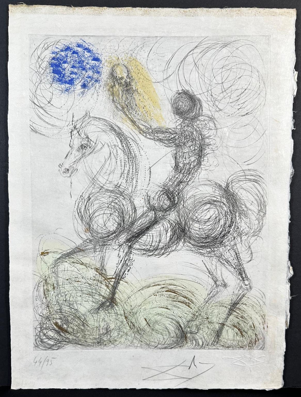 Figurative Print di Salvador Dalí - Faust Cavalier et la Mort