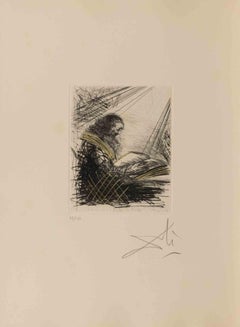Faust Lisant (Faust Reading) - Etching - 1960s