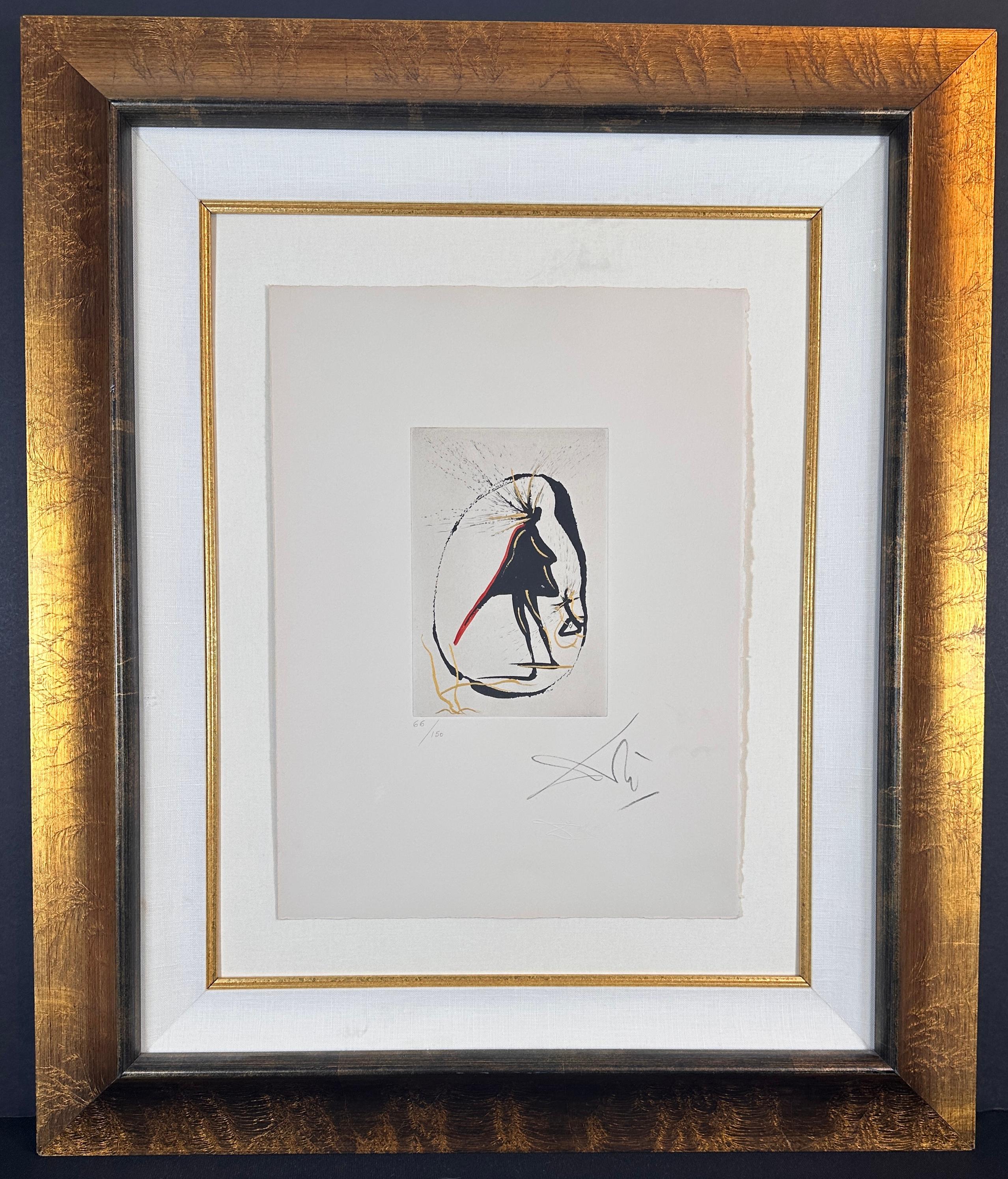 Salvador Dalí Figurative Print - Faust Vignettes Mephisto (Le Cercle Magique)