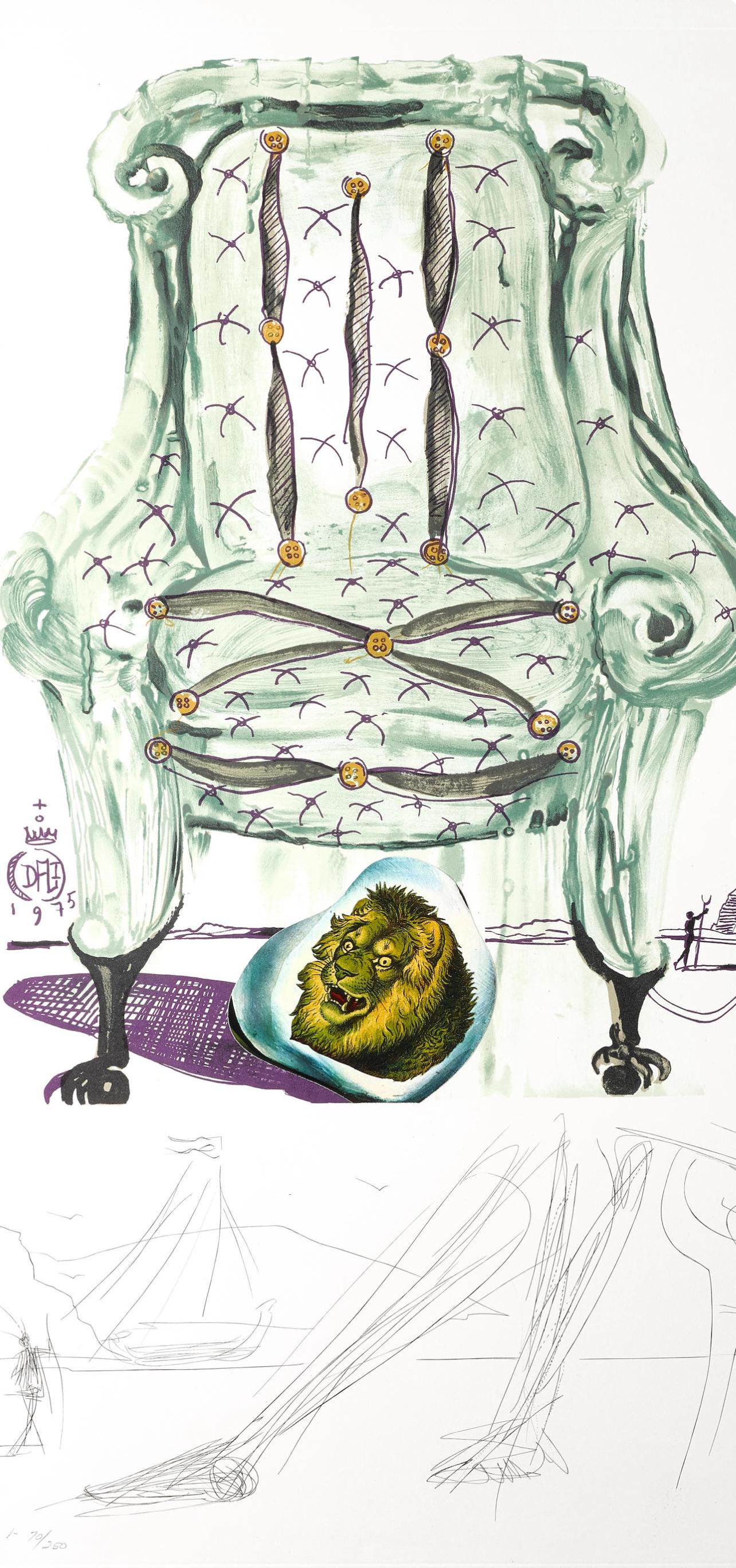 Fauteuil à respirer pneumatique (M/L 822-831; Field 75-13) - Print by Salvador Dalí