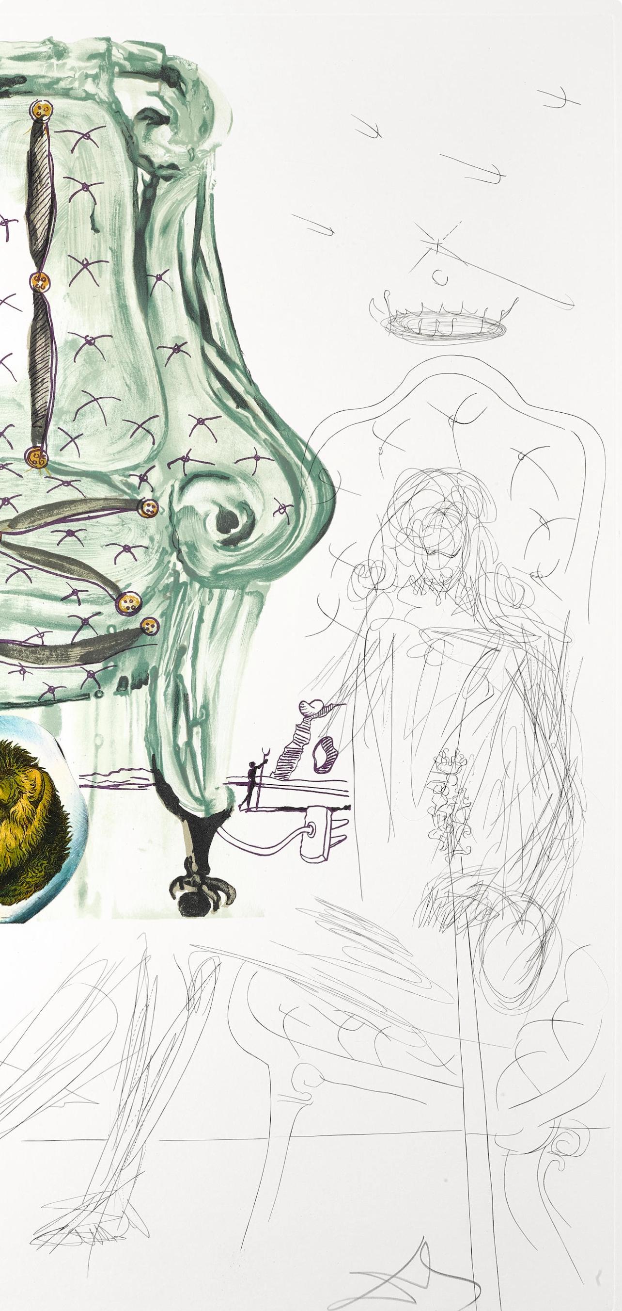 Fauteuil à respirer pneumatique (M/L 822-831; Field 75-13) - Surrealist Print by Salvador Dalí