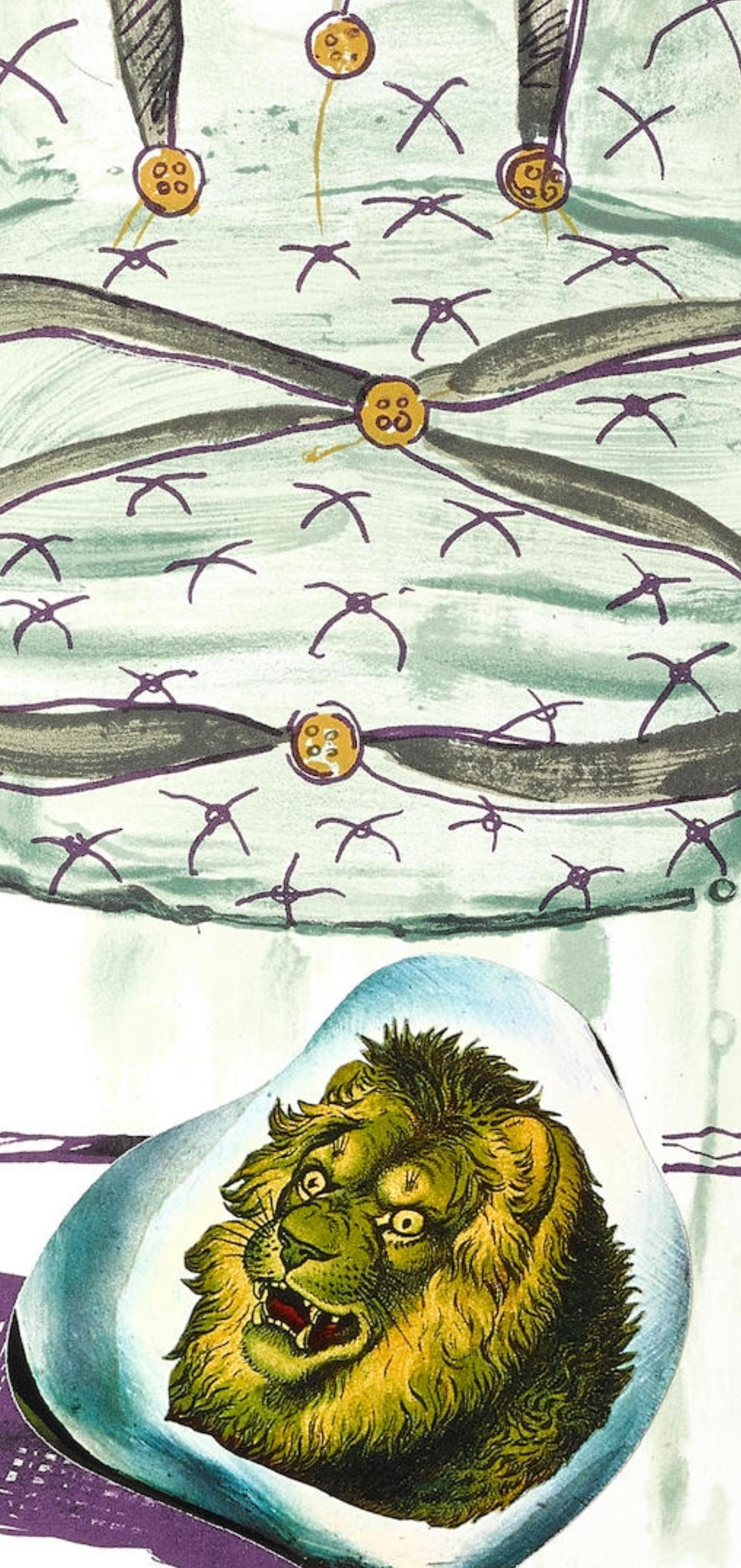 Fauteuil à respirer pneumatique (M/L 822-831; Field 75-13) - Gray Landscape Print by Salvador Dalí