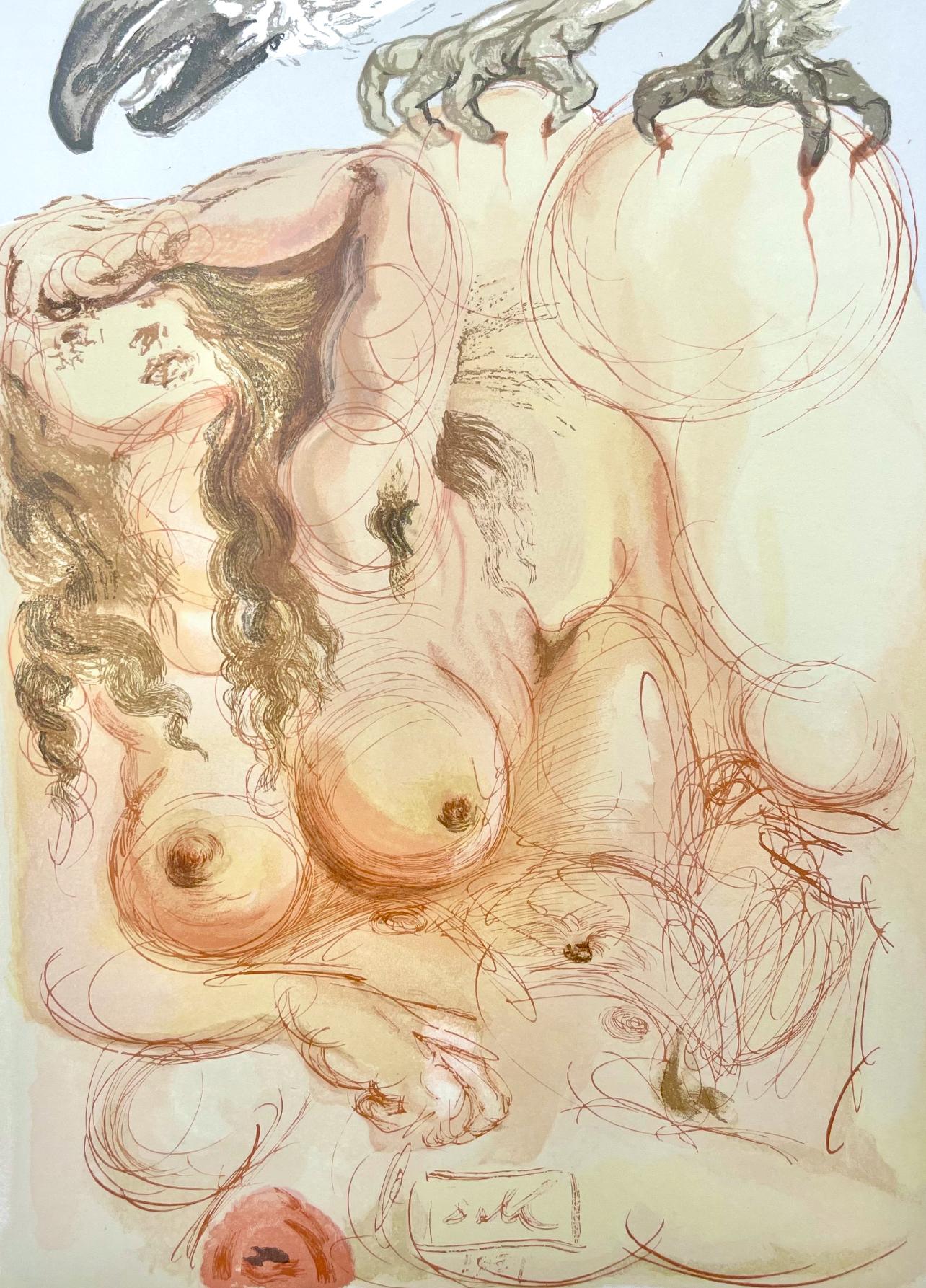 Landscape Print di Salvador Dalí - Fegefeuer IX (Campo 189-200; M/L 1039-1138), Die Göttliche Komödie