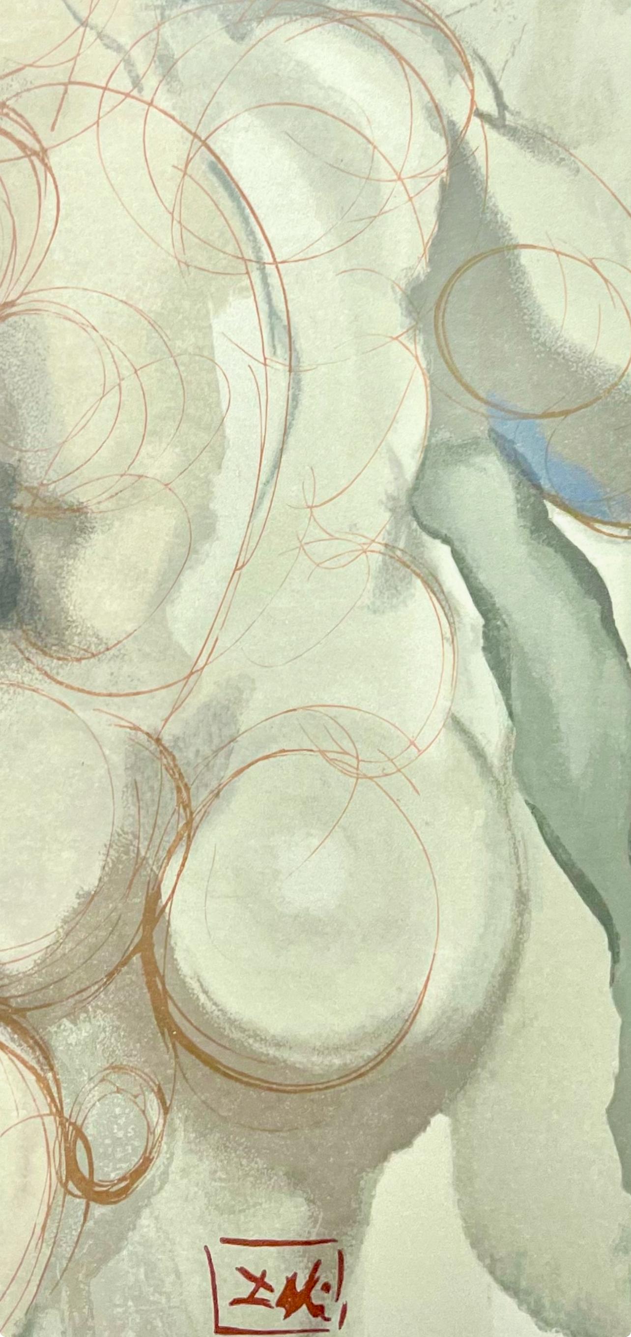 Fegefeuer VI (Feld 189-200; M/L 1039-1138), Die Göttliche Komödie (Beige), Landscape Print, von Salvador Dalí