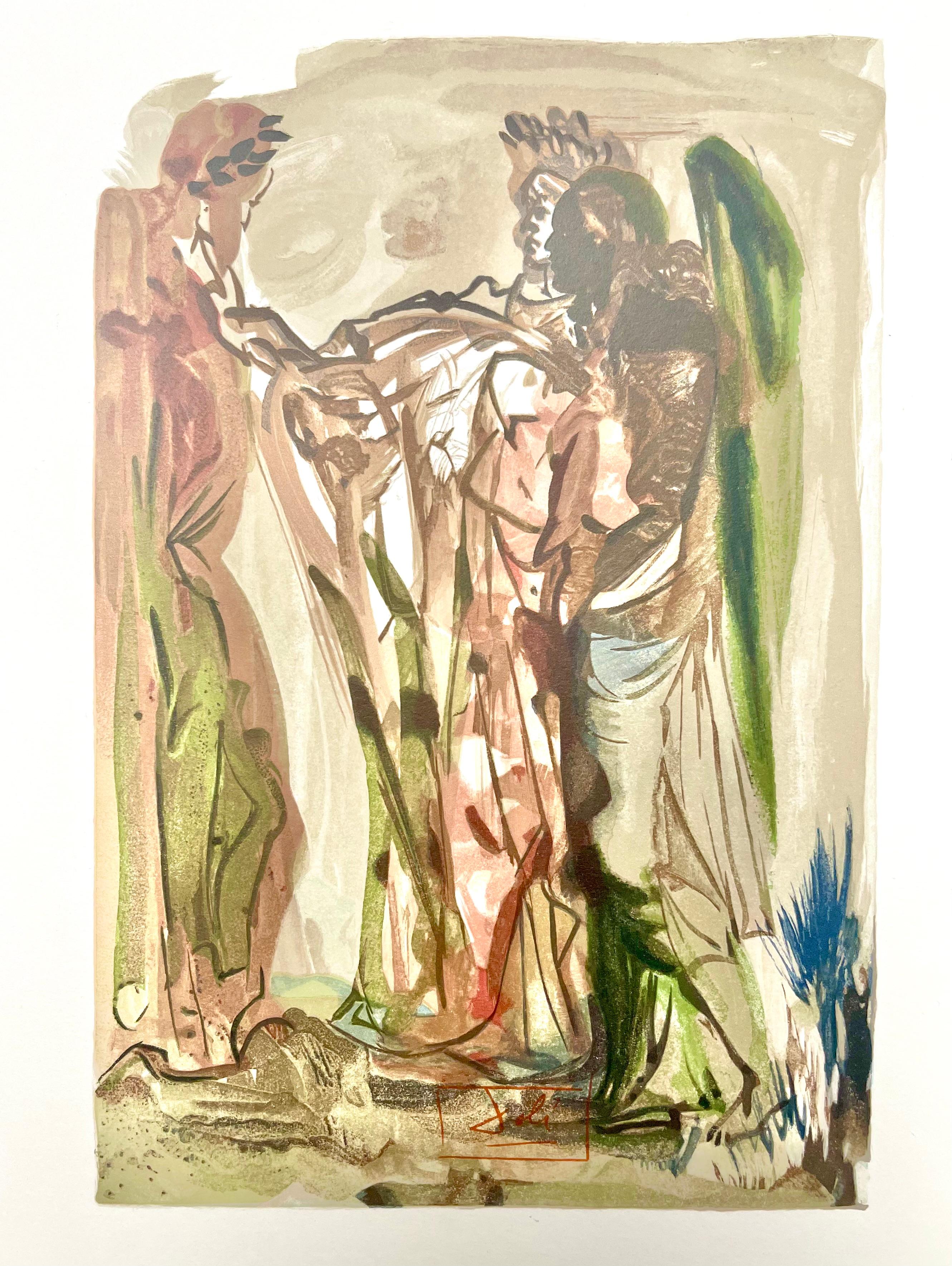 Fegefeuer XI (Field 189-200; M/L 1039-1138), Die Göttliche Komödie - Beige Landscape Print by Salvador Dalí